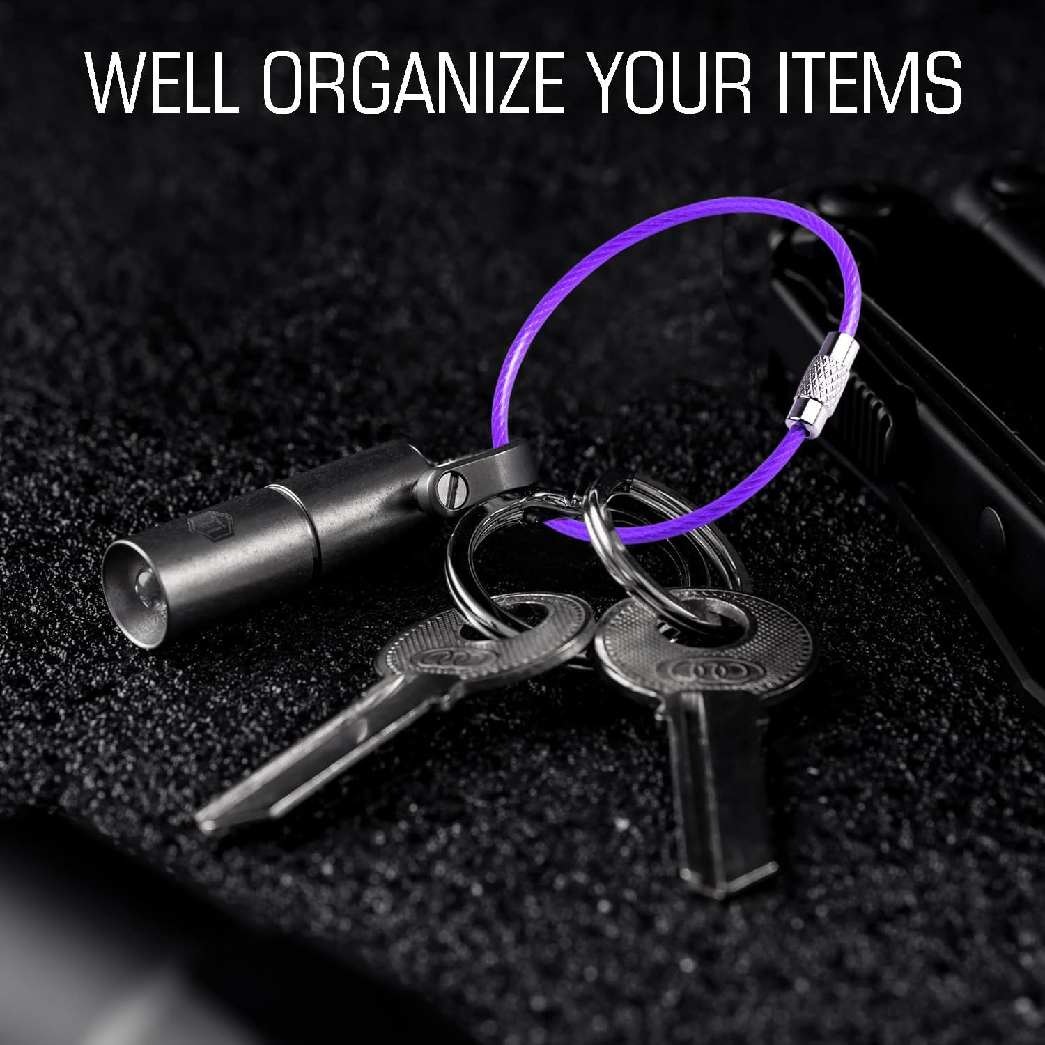 CooBigo 16 Pack Stainless Steel Loops 2mm Coated Wire Keychain Cable Large Keyrings 6 inch Key Chain for Luggage Tags, Key Tags, Keyrings, Kitchen utensils, Duster-Assorted Colors