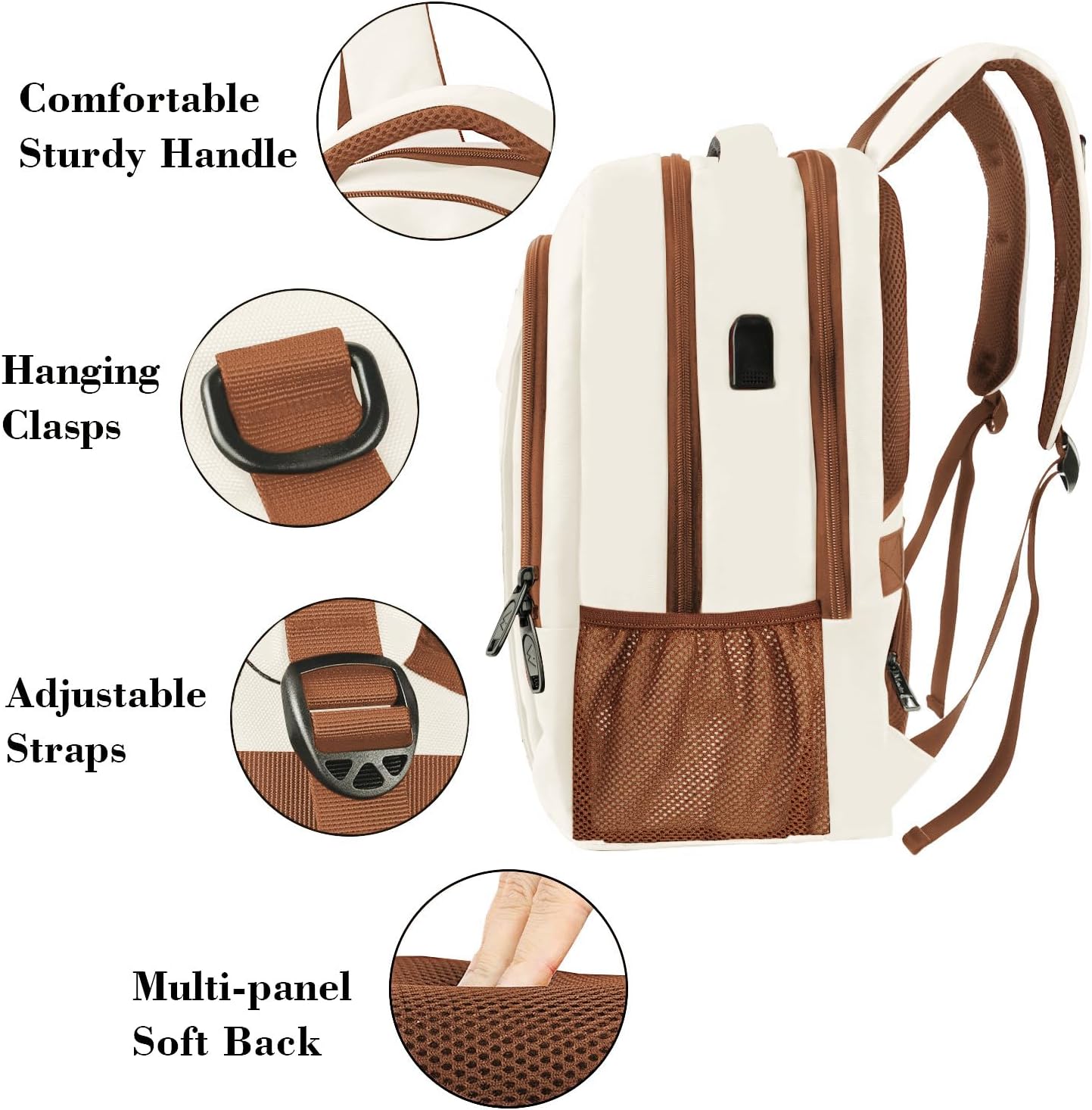 MATEIN Travel Laptop Backpack, Business Anti Theft Slim Sturdy Laptops Backpack with USB Charging Port, Water Resistant College School Computer Bag Gift for Men & Women Fits 15.6 Inch Notebook, Grey