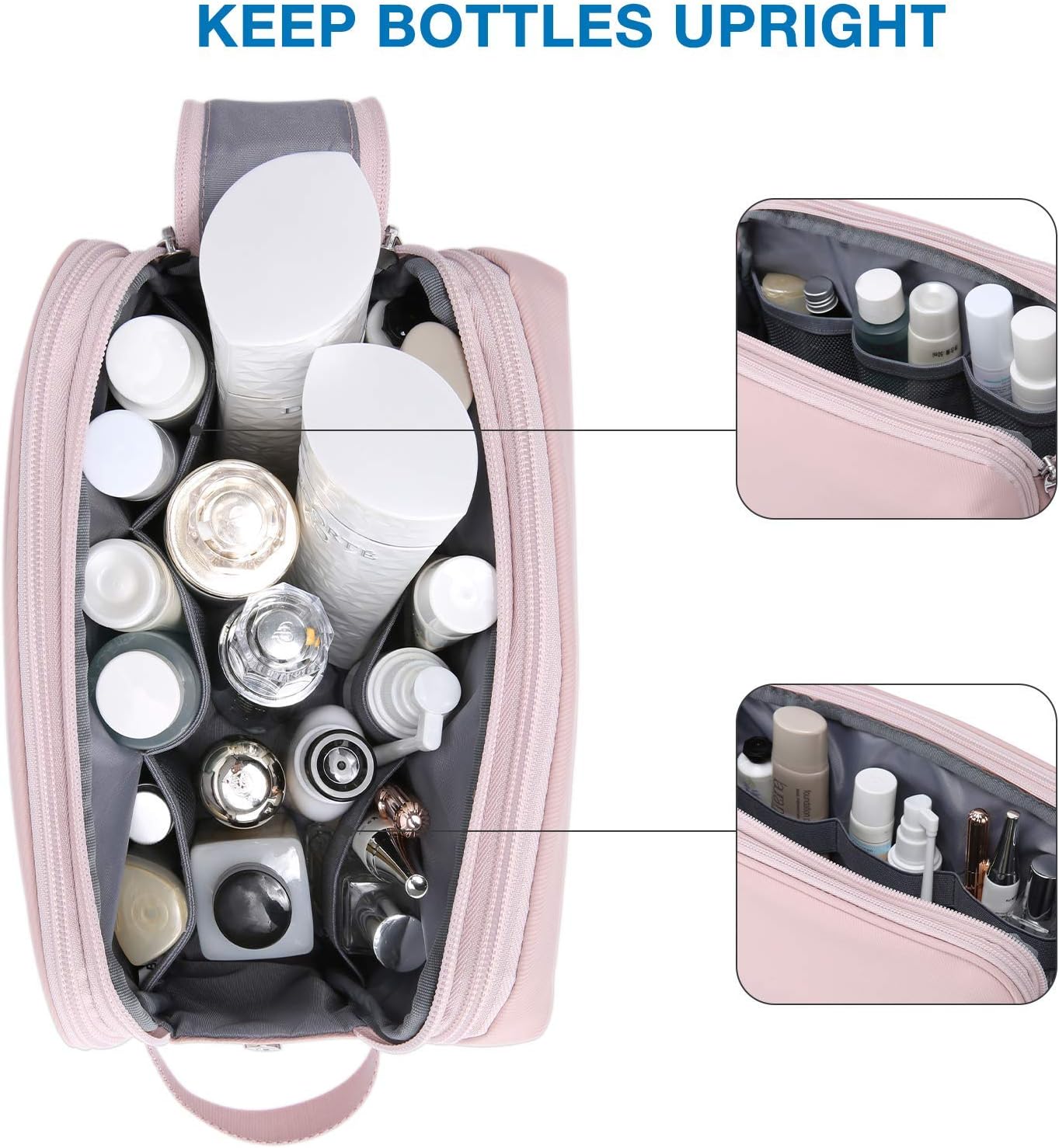 BAGSMART Toiletry Bag for Men, Travel Toiletry Organizer Dopp Kit Water-resistant Shaving Bag for Toiletries Accessories, Door Room Essentials, Black-medium