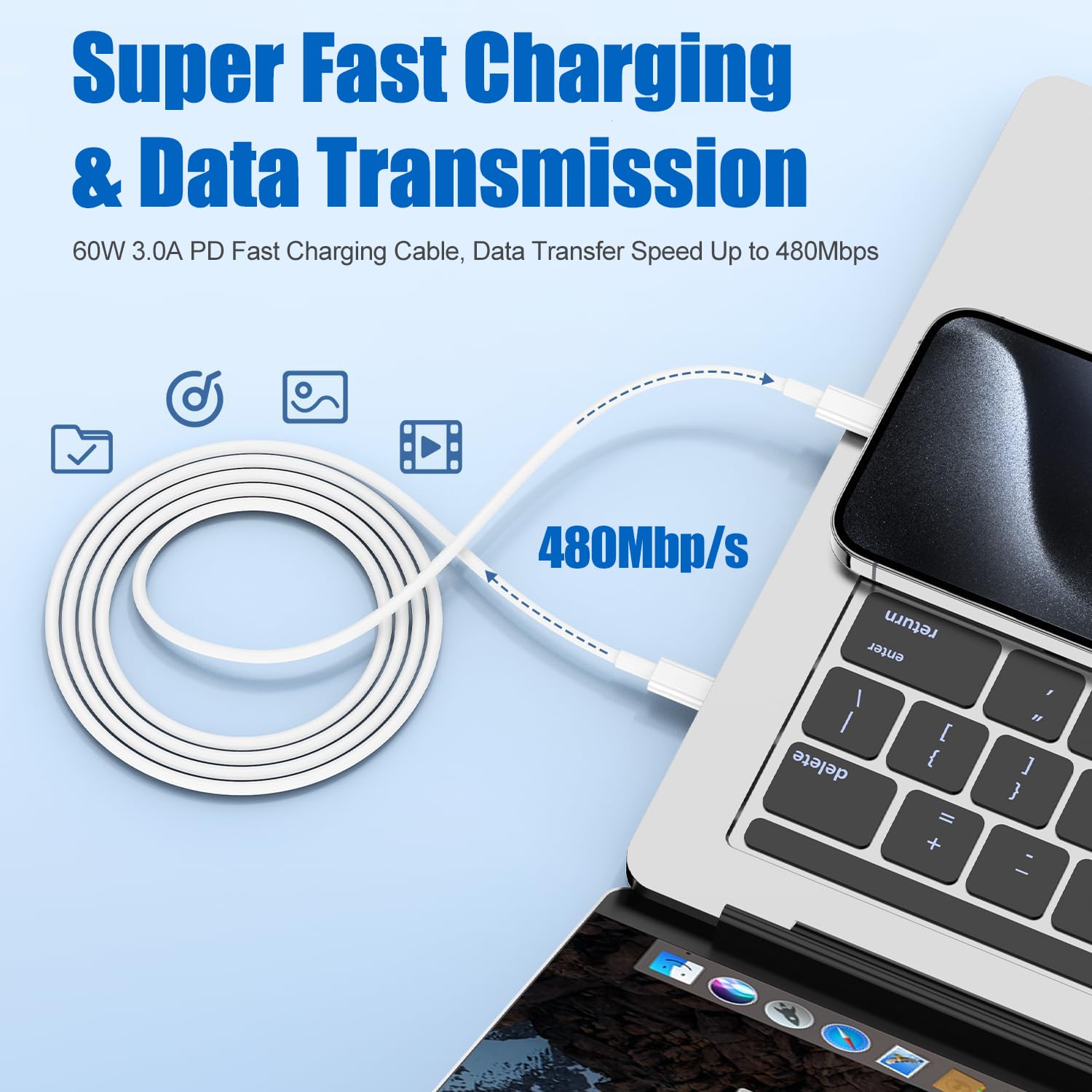 Fast iPhone Charger, iPhone Charger Fast Charging 2Pack Quick Chargers 6ft Long USB C to Lightning Cable Quick Charging Cord USB Charge Block Adapter for iPhone 14 Plus/14 ProMax/13 Mini 12/11/XS/iPad