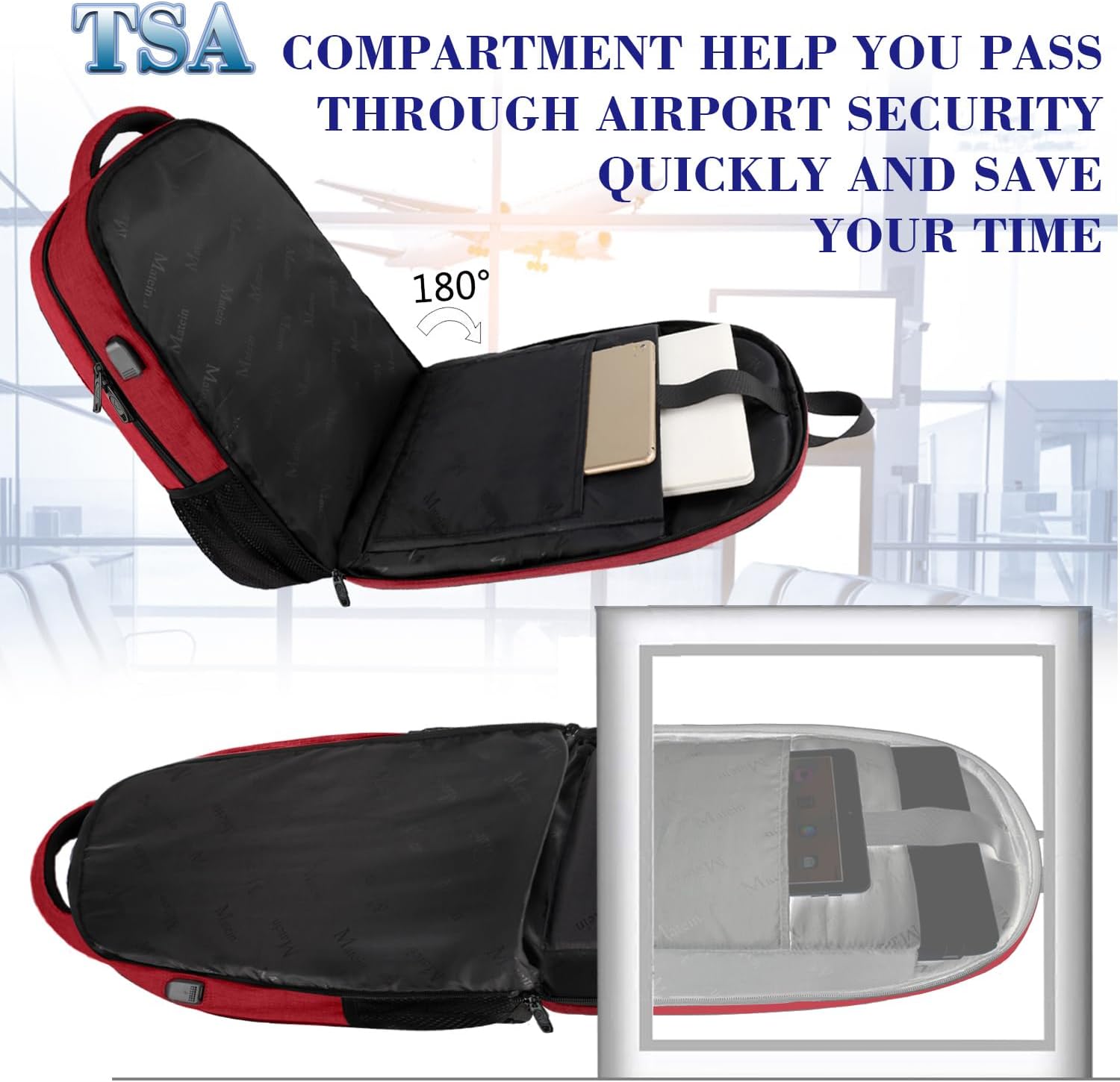 MATEIN Travel Laptop Backpack, Business Anti Theft Slim Sturdy Laptops Backpack with USB Charging Port, Water Resistant College School Computer Bag Gift for Men & Women Fits 15.6 Inch Notebook, Grey