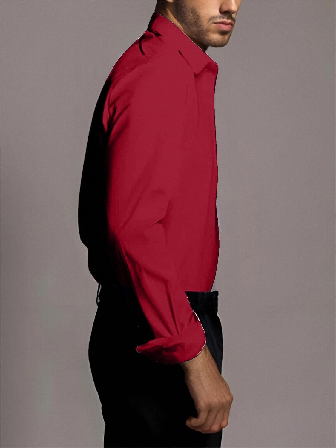 BEILU Stretch Mens Slim Fit Dress Shirts Formal Long Sleeve Button Down Shirts