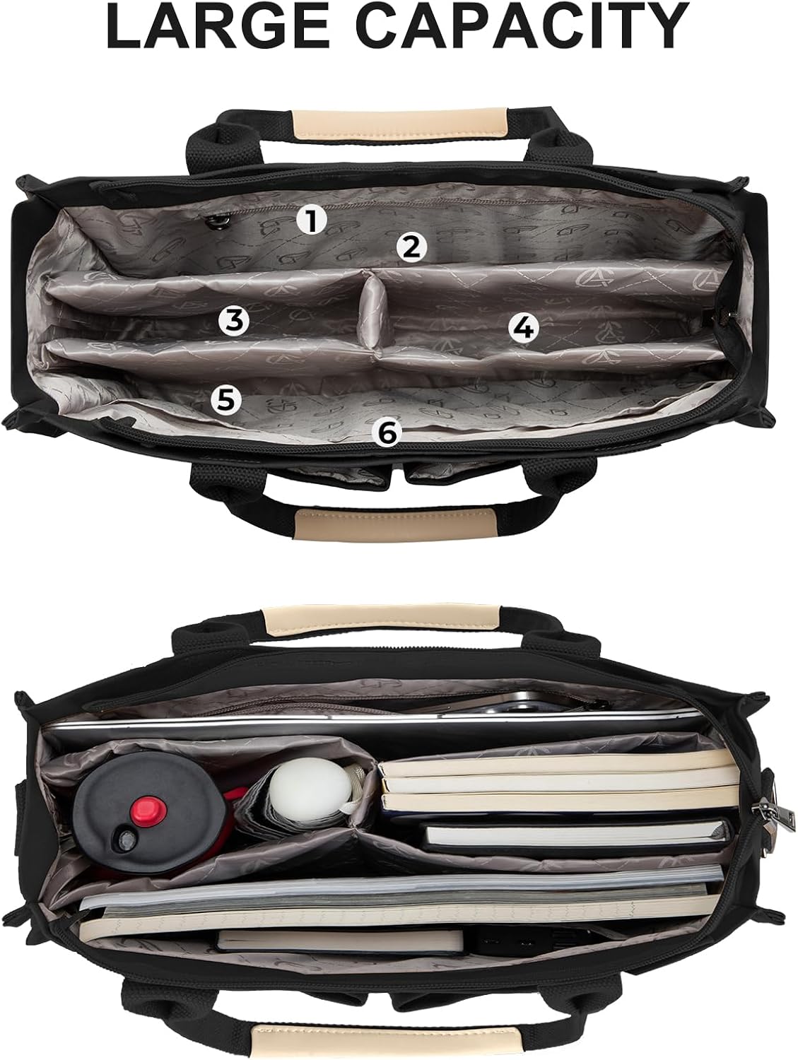 Tote Bags for Women Canvas Tote Purse Crossbody with Pockets Top Handle Shoulder Satchel Bag for Women