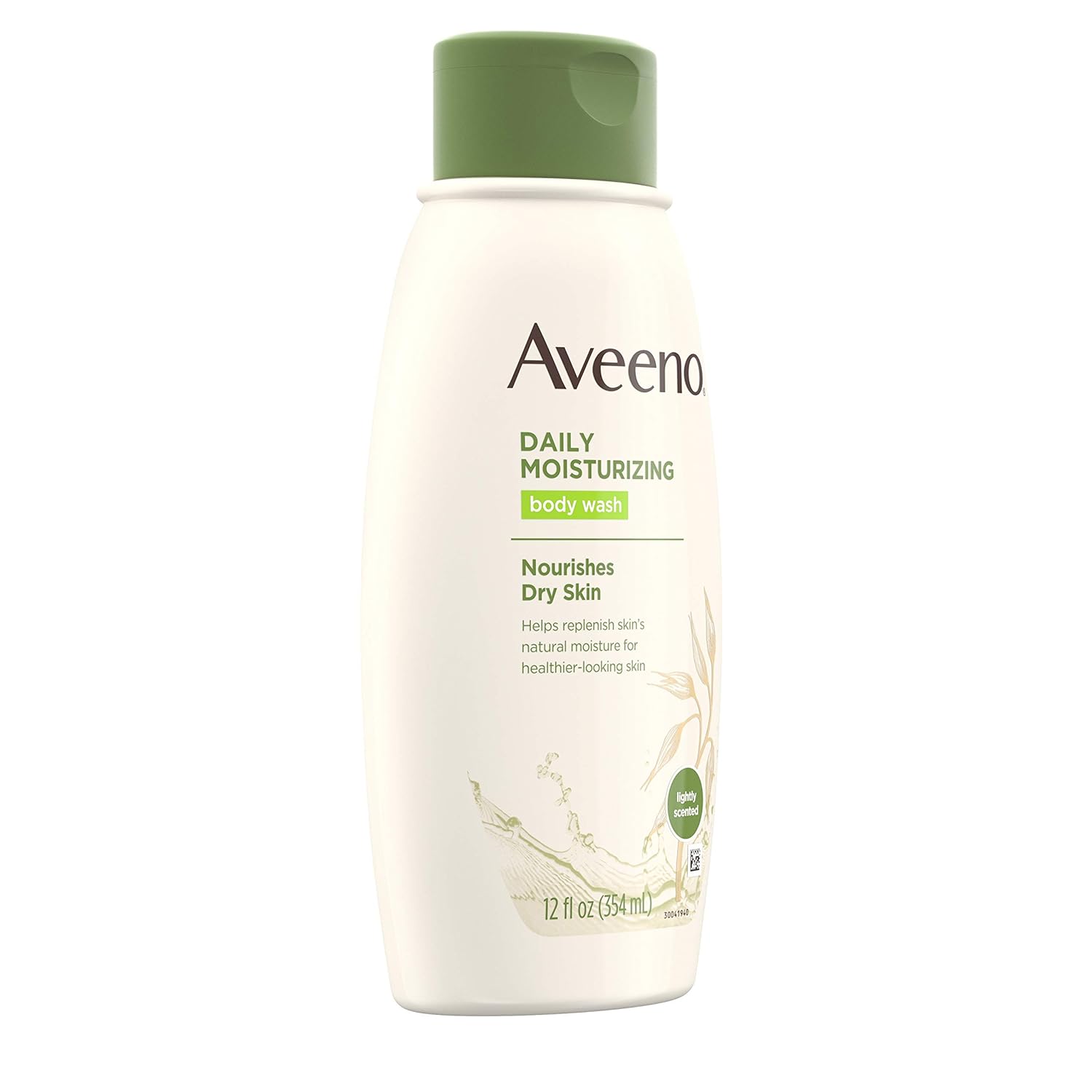 Aveeno Daily Moisturizing Body Wash for Women and Men for Dry & Sensitive Skin, Paraben, Soap & Dye-Free, Gentle Shower Cleanser, Dermatologist Recommended Brand, Lightly Scented, 33 Fl Oz