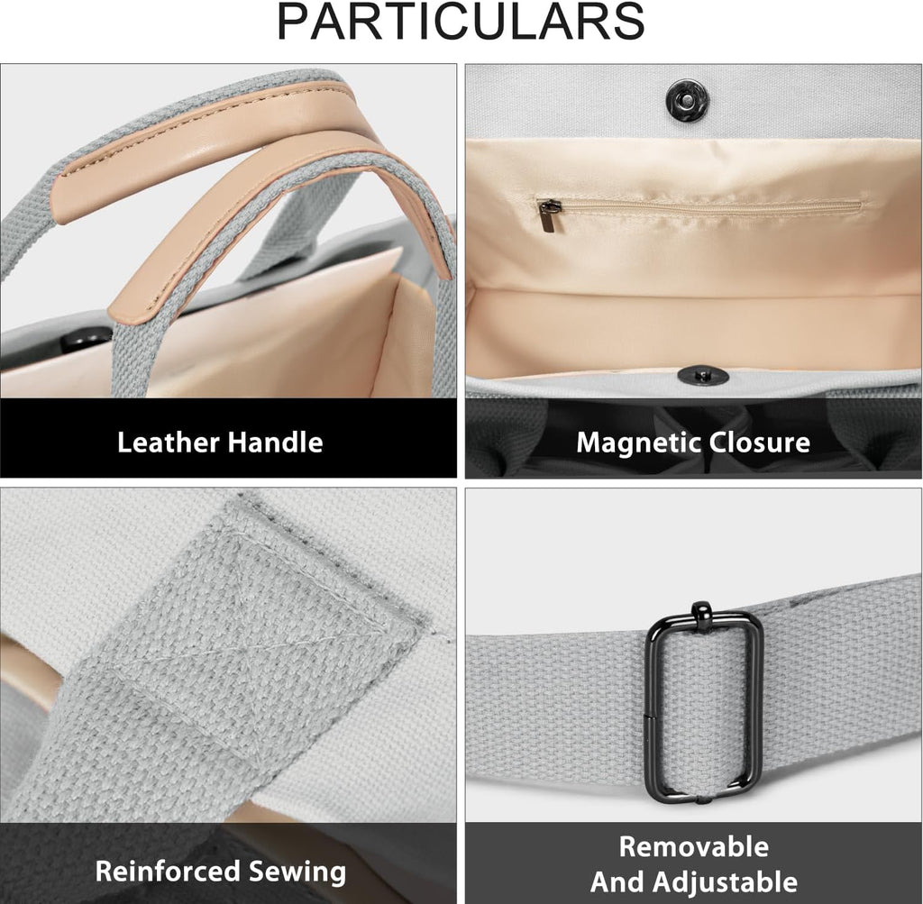 Tote Bags for Women Canvas Tote Purse Crossbody with Pockets Top Handle Shoulder Satchel Bag for Women