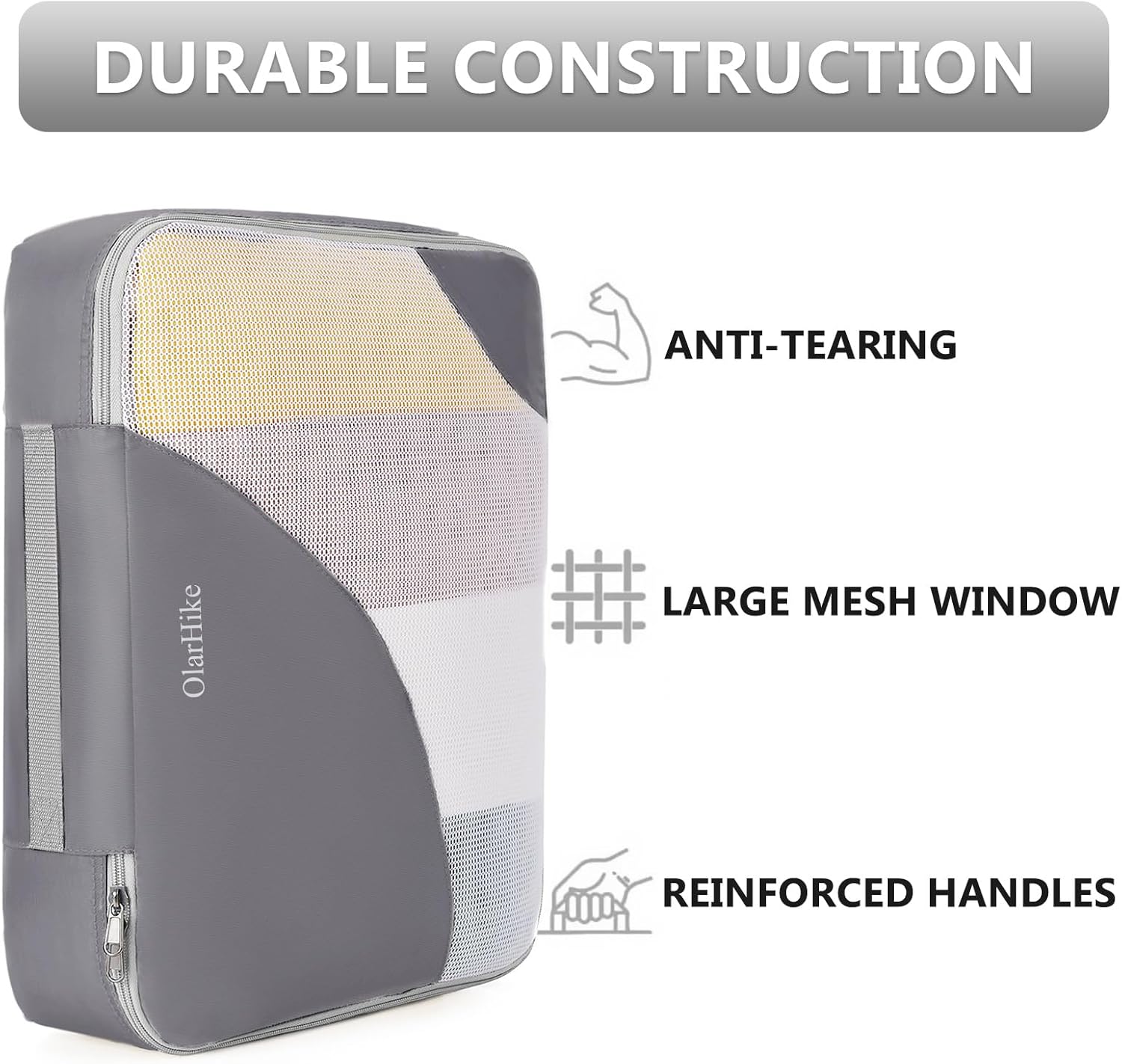 10 Set/8 Set Packing Cubes for Travel, Gifts for Women Mom,Anti-Tearing Suitcase Organizer for Luggage with Shoe & Hanging Toiletry Bag,OlarHike Vacation Essentials & Accessories for Cruise Ship,Cream