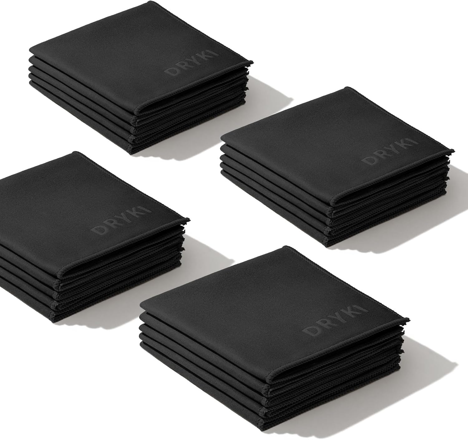 Sweat Absorbing Handkerchiefs - The Original Pocket-Sized Sweat Towels - Quick-Dry Microfiber Sweat Rags for Face, Hands, & Body - Men & Women - Gym, Sports, and Work (Black: 5 Pack)