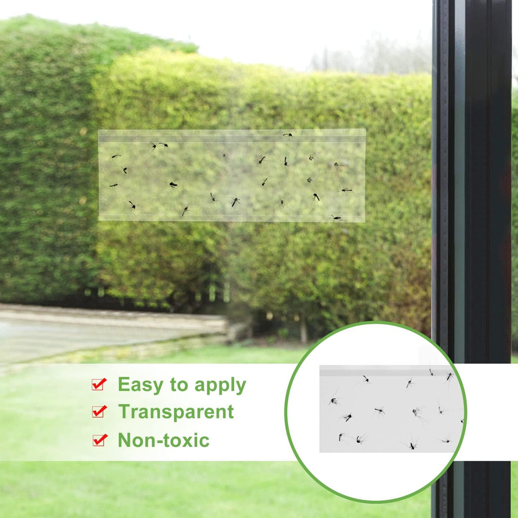 50 Pack Window Fly Trap, Fruit Fly Traps for Indoors, Fly Paper Sticky Strips, Fly Traps for Indoors Clear