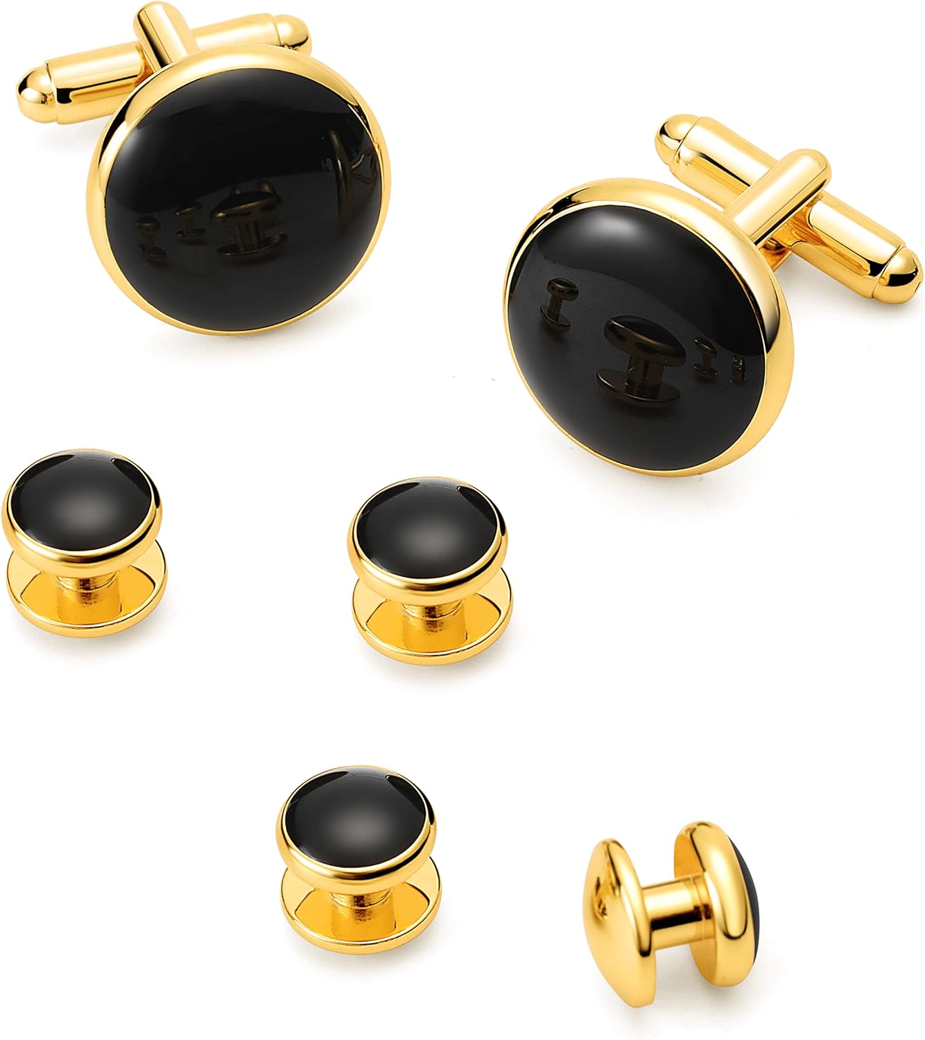 Zealmer 316L Stainless Steel Cufflinks Shirt Studs Business Wedding Gifts for Men