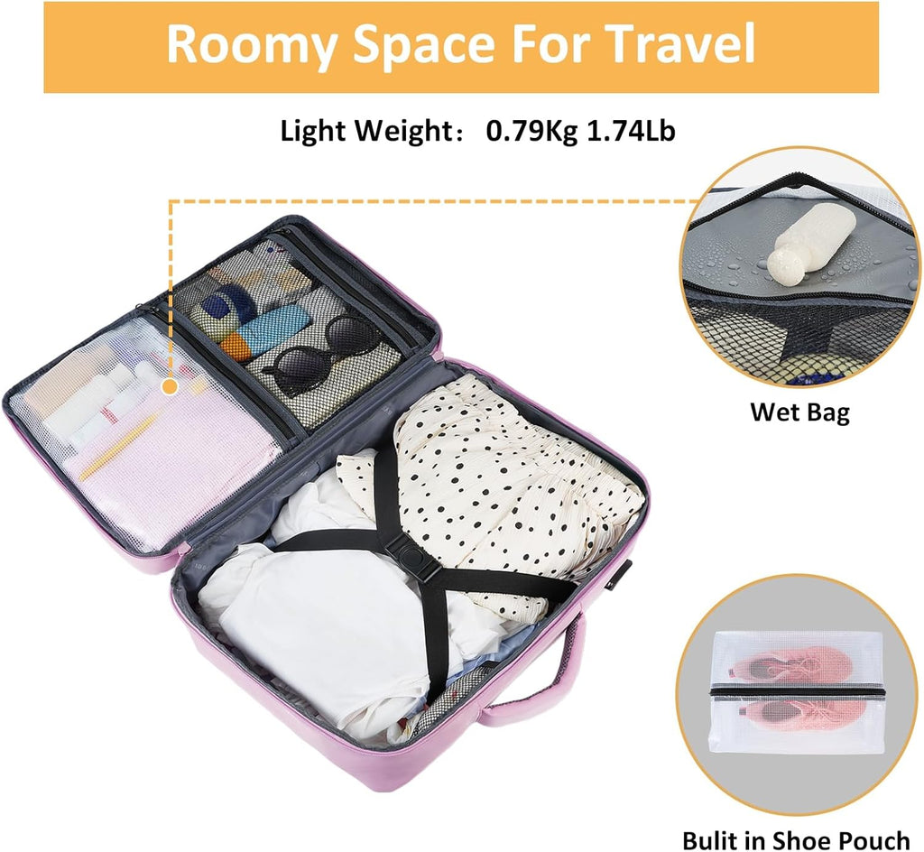 Taygeer Travel Backpack for Women, Carry On Backpack with USB Charging Port & Shoe Pouch, TSA 15.6inch Laptop Mochila Flight Approved, Nurse Bag Casual Daypack for Weekender Business Hiking, Pink