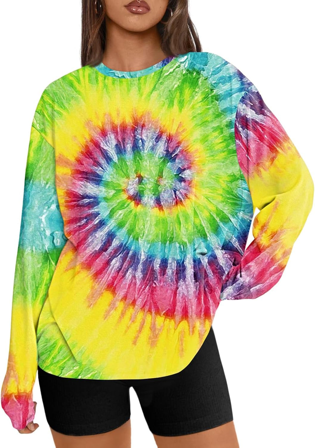 Trendy Queen Womens Oversized Long Sleeve T Shirts 2025 Basic Crewneck Tee Fall Tops Casual Workout Y2K Clothes