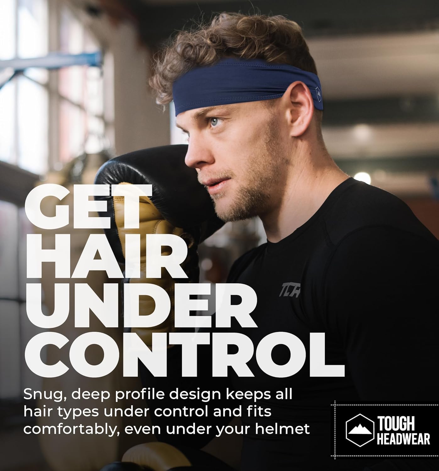 Tough Outfitters Headband for Men - Mens Headbands - Working Out Sports Performance Head Bands - Athletic Cycling Running Sweat Band, Football Headbands - Sweat Bands Men/Women
