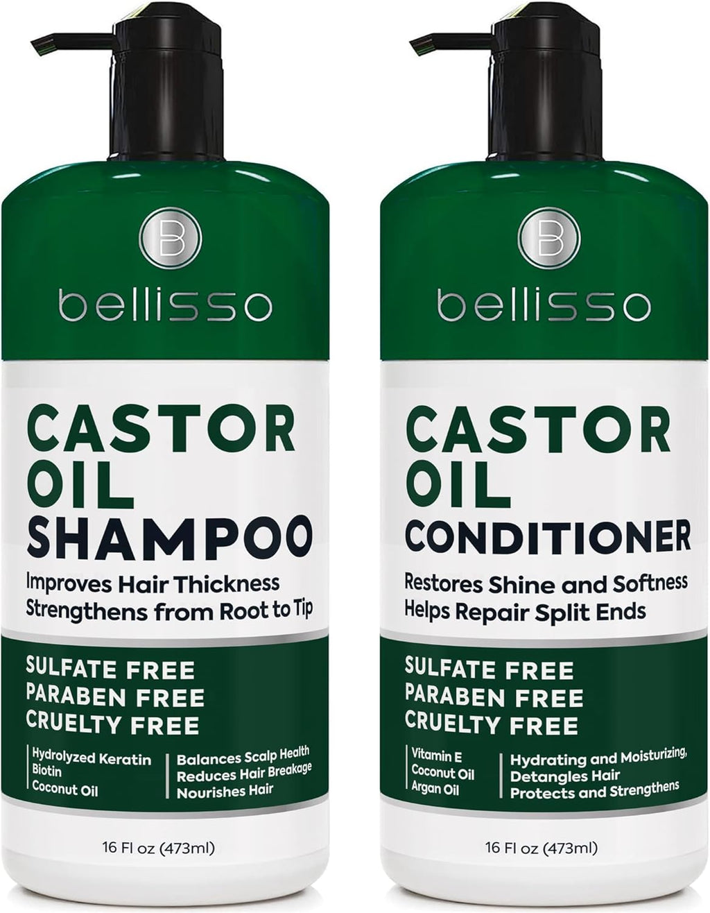 Biotin Shampoo and Conditioner Set - Sulfate and Paraben Free Treatment for Men and Women - Hair Thickening Volumizing Products to Help Boost Thinning Hair with Added Keratin