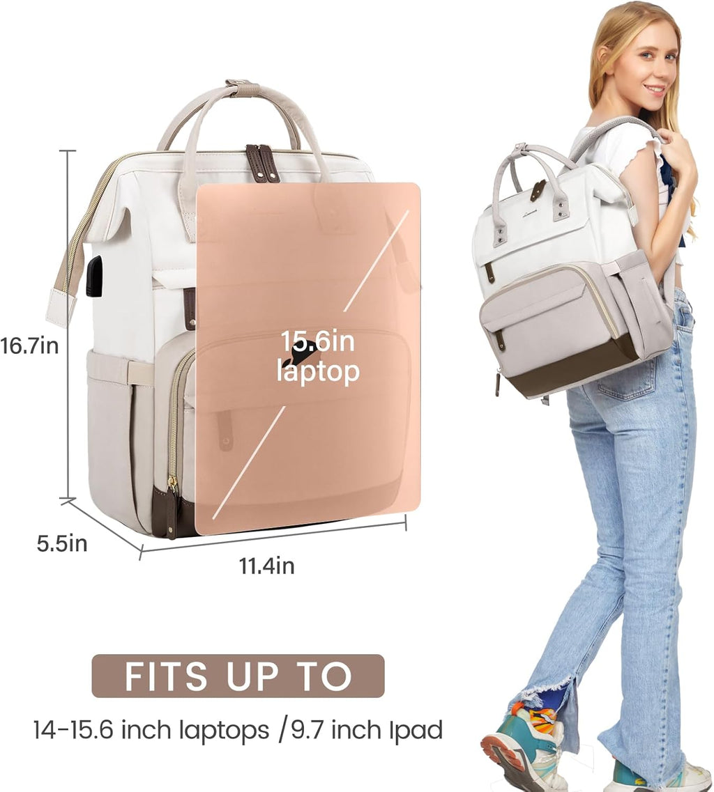 LOVEVOOK Laptop Backpack for Women, 15.6 Inch Work Business Backpacks Purse With Large Capacity, Waterproof Nurse Bag College Bookbag for School, Waterproof Casual Daypack for Travel
