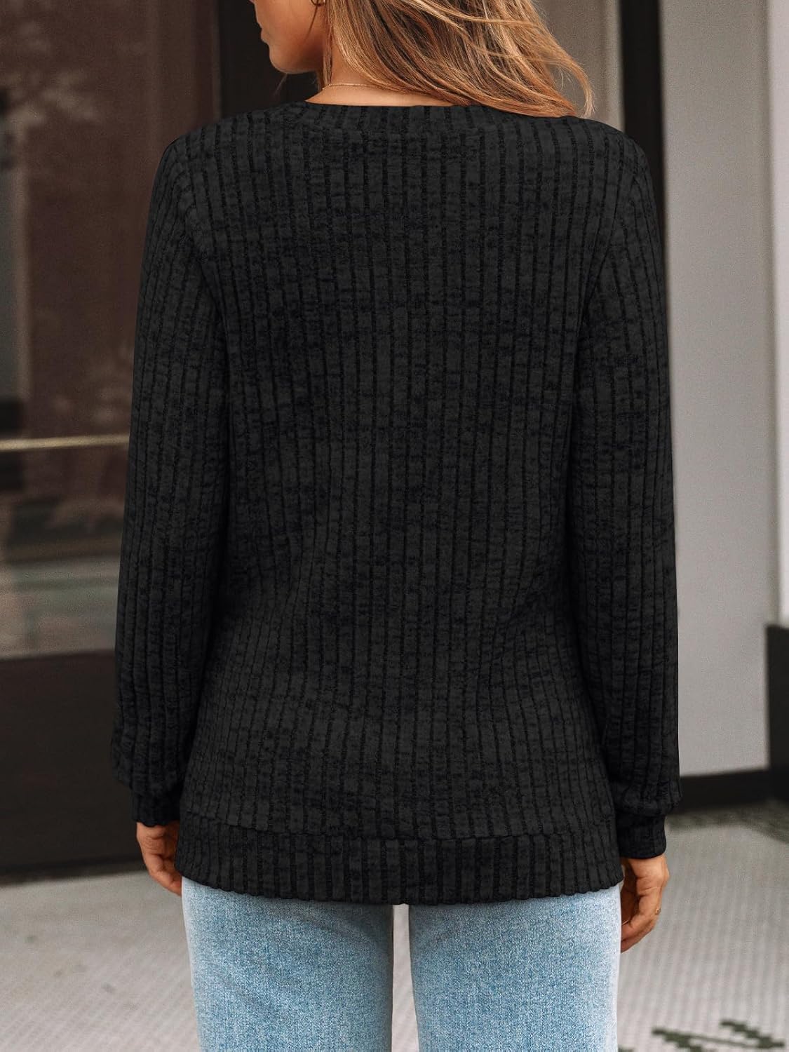 AUTOMET Womens V Neck Long Sleeve Shirt Fall Fashion Tops Tunic Dressy Casual Sweater Clothes Cute Trendy Work Outfits 2025