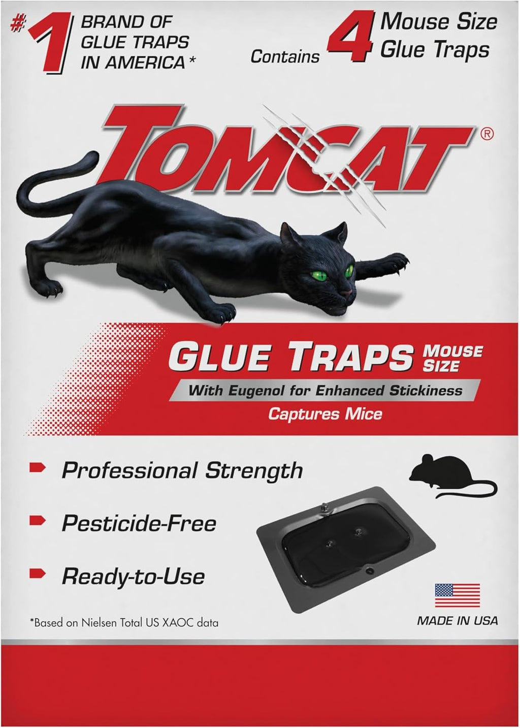 Tomcat Glue Traps Mouse Size with Eugenol for Enhanced Stickiness for Mice, Cockroaches, and Spiders, 6 Traps