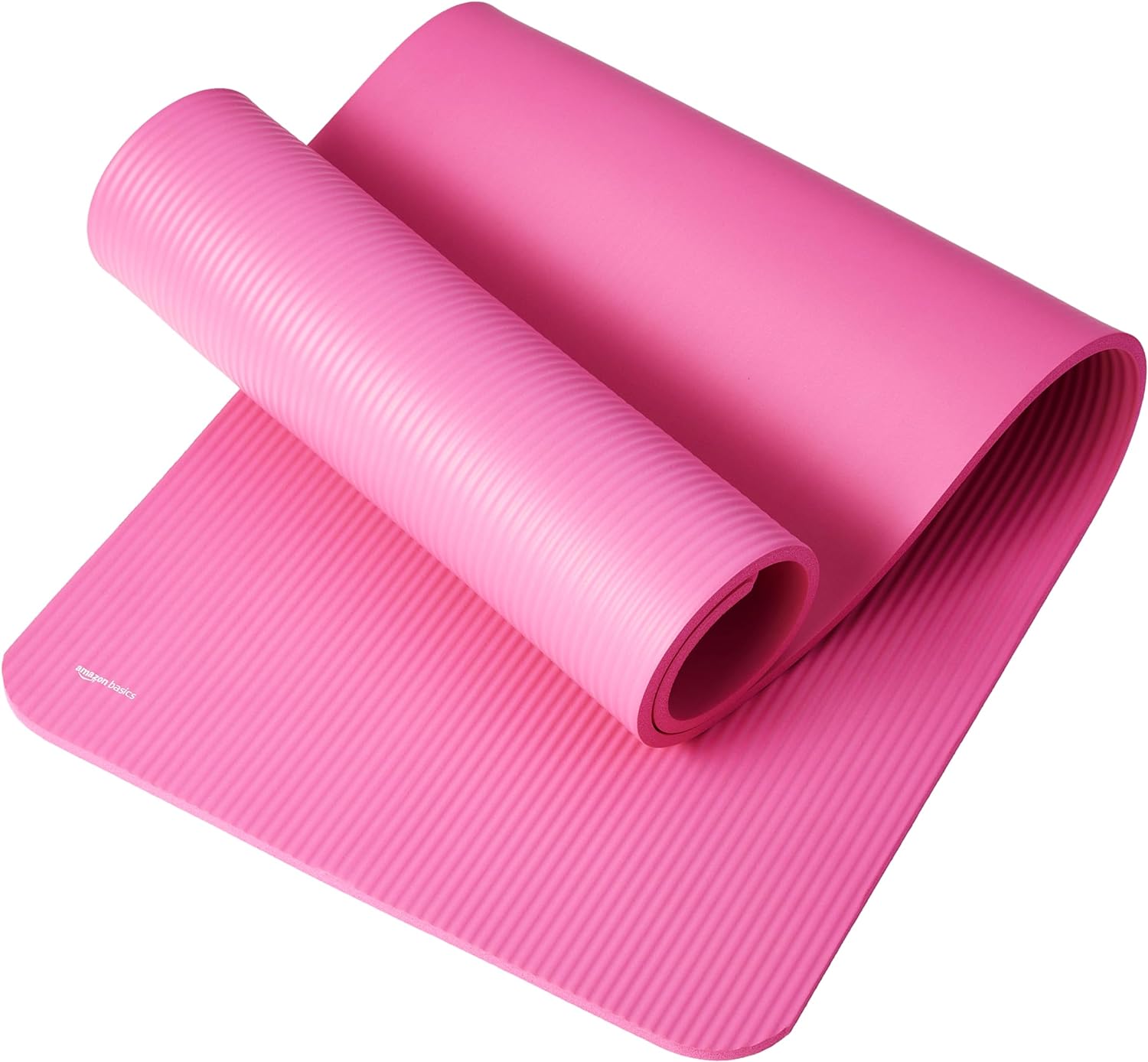 Basics 1/2 Inch Extra Thick Exercise Yoga Mat with Carrying Strap, Cushioned Support, for Fitness and Gym Workouts