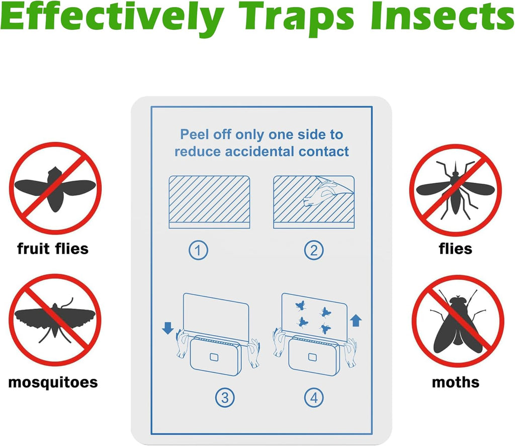 2 Pcs Fruit Fly Traps for Indoors (2 Device+10 Refills) Plug in UV Light Fly Trap for Gnats, Fruit Flies, Flying Insects Sleek Design Indoor Safe