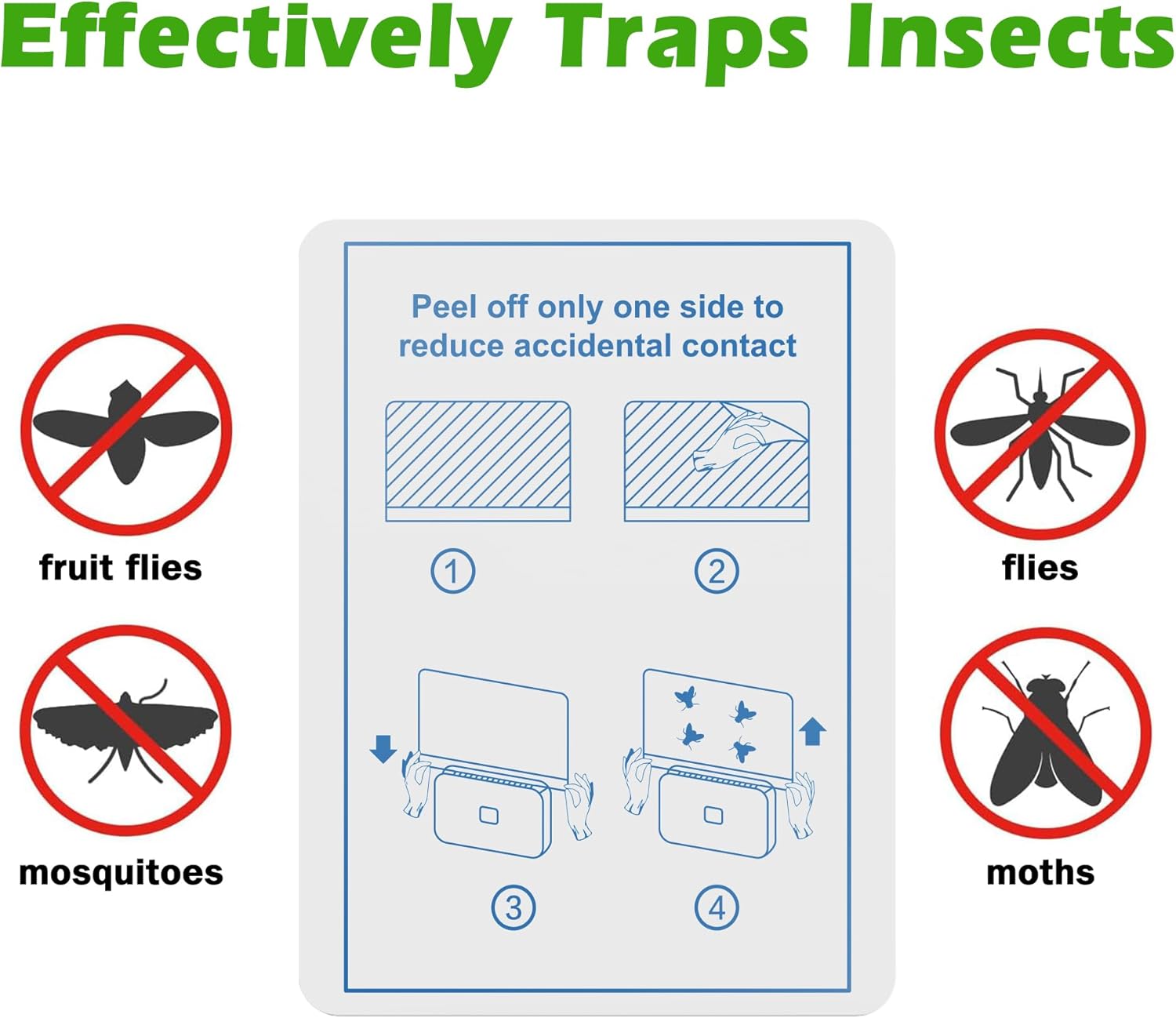 2 Pcs Fruit Fly Traps for Indoors (2 Device+10 Refills) Plug in UV Light Fly Trap for Gnats, Fruit Flies, Flying Insects Sleek Design Indoor Safe