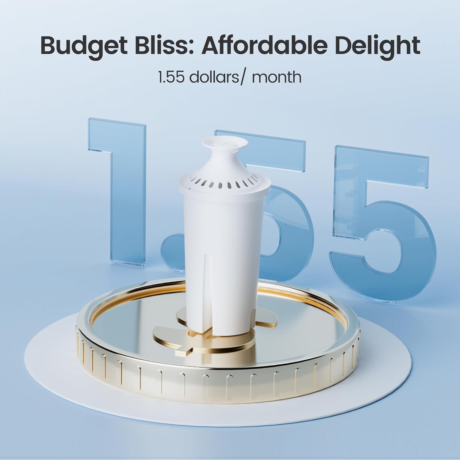 AQUA CREST Replacement for Brita Filter, Brita Water Pitchers and Dispensers, Classic OB03, Mavea 107007, and More, NSF Certified Pitcher Water Filter, 1 Year Filter Supply, 6 Count