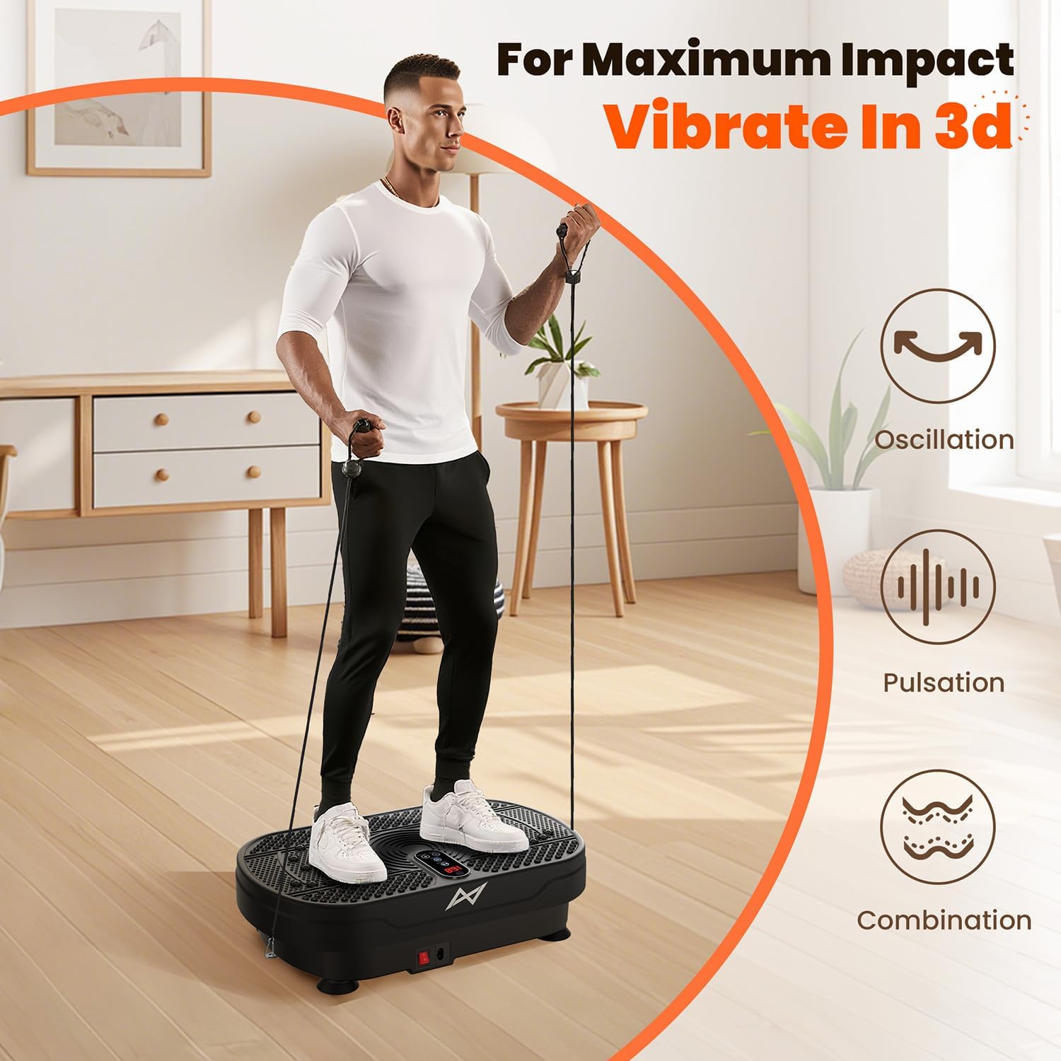 AXV Vibration Plate Fitness Platform Exercise Machine Vibrating Shaking Full Body Shaker Workout Vibrate Stand Shake Board Sport Gym for Weight Loss Fat Burner for Women Men