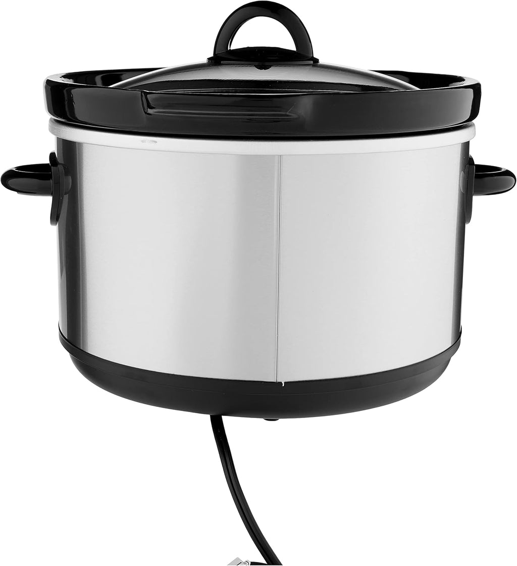 Crock-Pot 7 Quart Oval Manual Slow Cooker, Stainless Steel (SCV700-S-BR), Versatile Cookware for Large Families or Entertaining