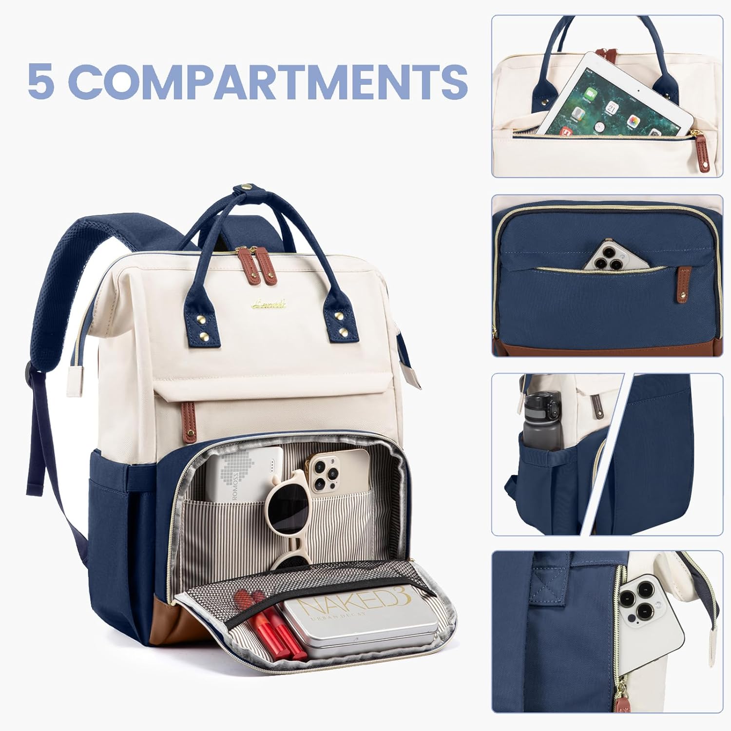 LOVEVOOK Laptop Backpack for Women, 15.6 Inch Work Business Backpacks Purse With Large Capacity, Waterproof Nurse Bag College Bookbag for School, Waterproof Casual Daypack for Travel