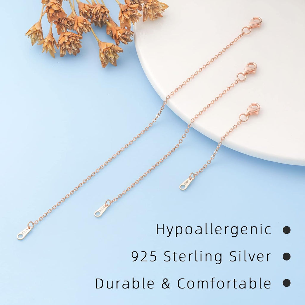 925 Sterling Silver Necklace Extender Sterling Silver Necklace Chain Extenders for Necklaces 2", 3", 4" Inches