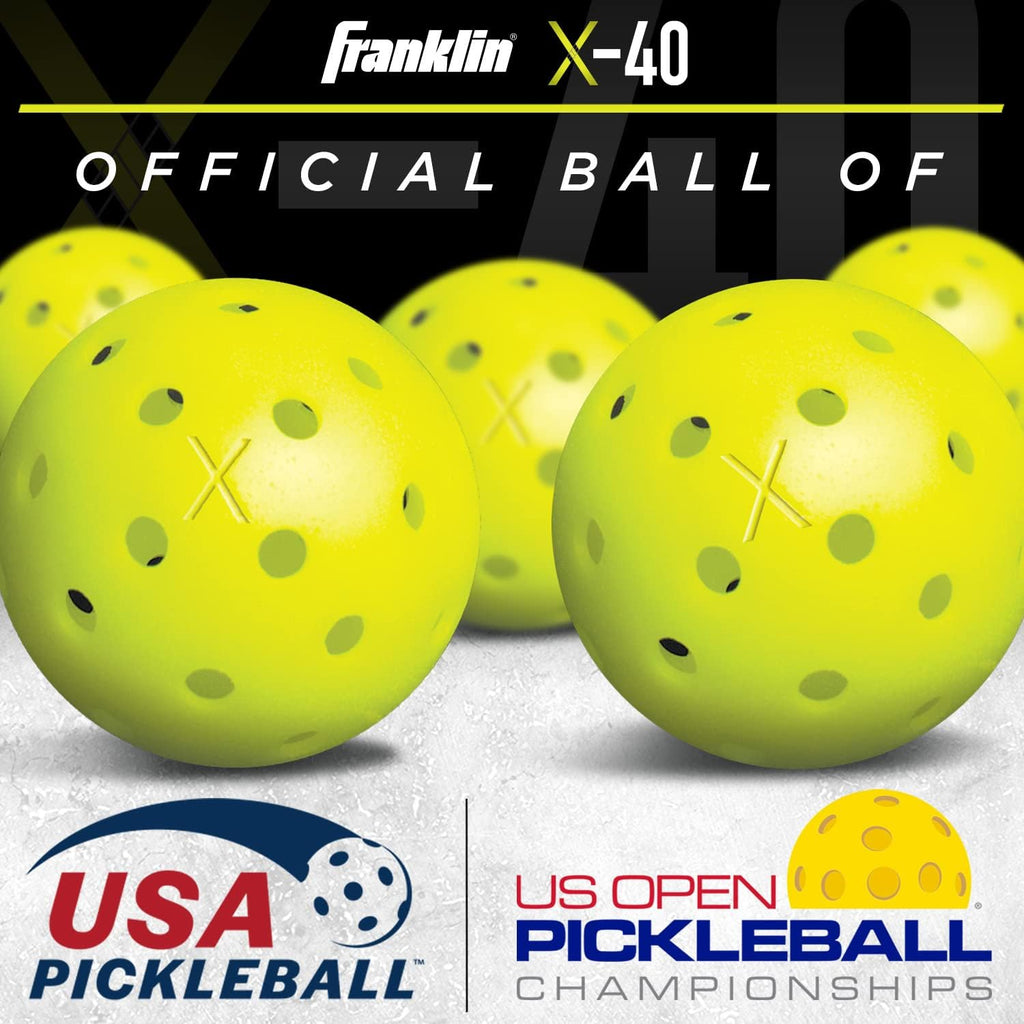 Franklin Sports X-40 Outdoor Pickleballs - Official Ball of USA Pickleball, APP Tour + US Open - Regulation Size