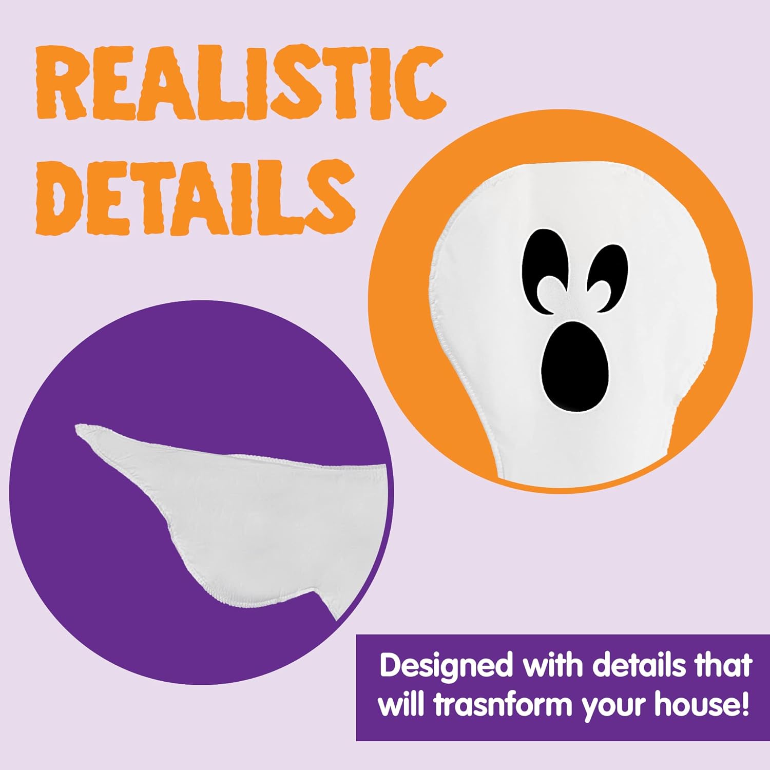 JOYIN 2 Pcs 53" Halloween Decoration Outdoor, Halloween Bendable Hanging Ghost for Lawn, Tree, Pilar Decorations, Tree Wrap Ghost Party Supplies