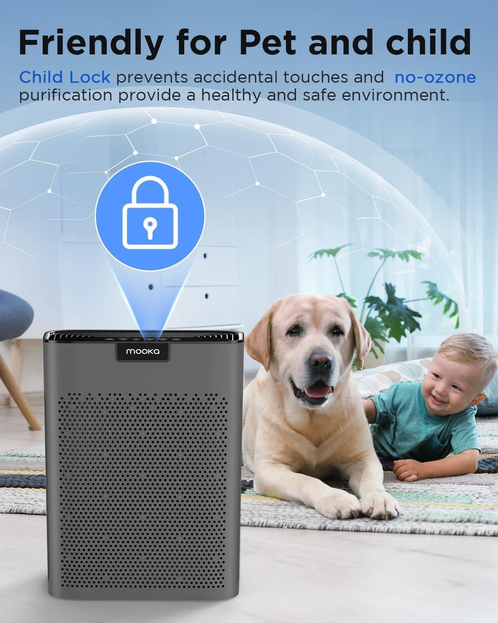 Air Purifiers for Home Large Room 2200 Ft² with Washable Filters, MOOKA HEPA Filter Pet Air Purifier for Bedroom with Fragrance, Air Cleaner for Smoke Dust Pollen Pets Hair Odor, KJ190L White