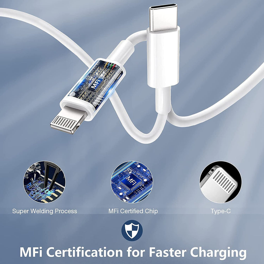 Fast iPhone Charger, iPhone Charger Fast Charging 2Pack Quick Chargers 6ft Long USB C to Lightning Cable Quick Charging Cord USB Charge Block Adapter for iPhone 14 Plus/14 ProMax/13 Mini 12/11/XS/iPad