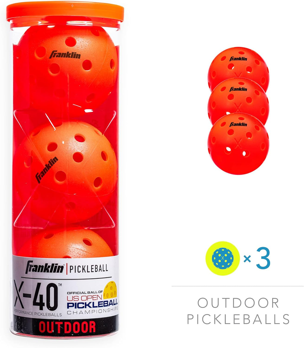 Franklin Sports X-40 Outdoor Pickleballs - Official Ball of USA Pickleball, APP Tour + US Open - Regulation Size