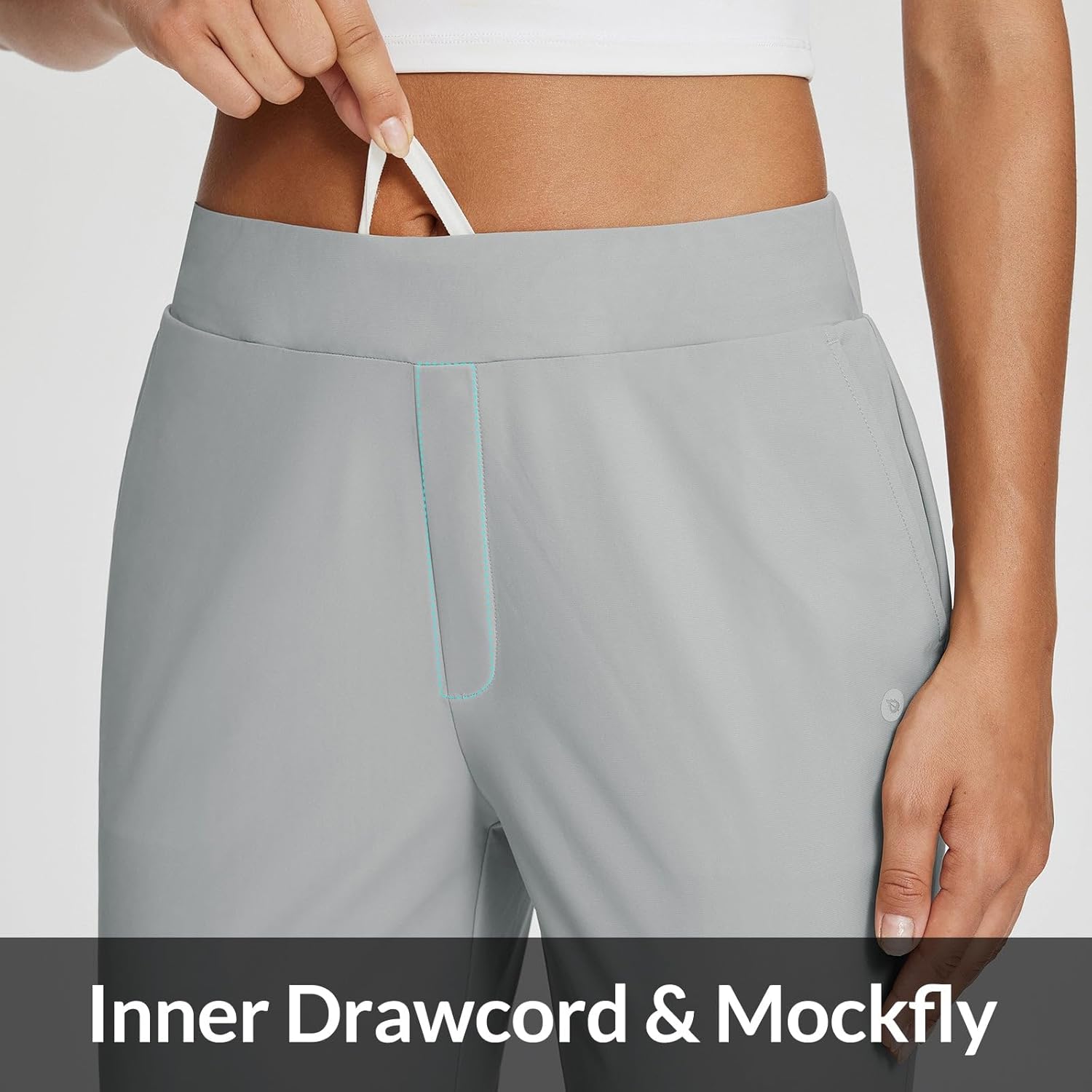 baleaf Womens Travel Pants Lightweight Stretch with Zipper Pockets Petite Ankle Dressy Golf Work Business Casual Slacks