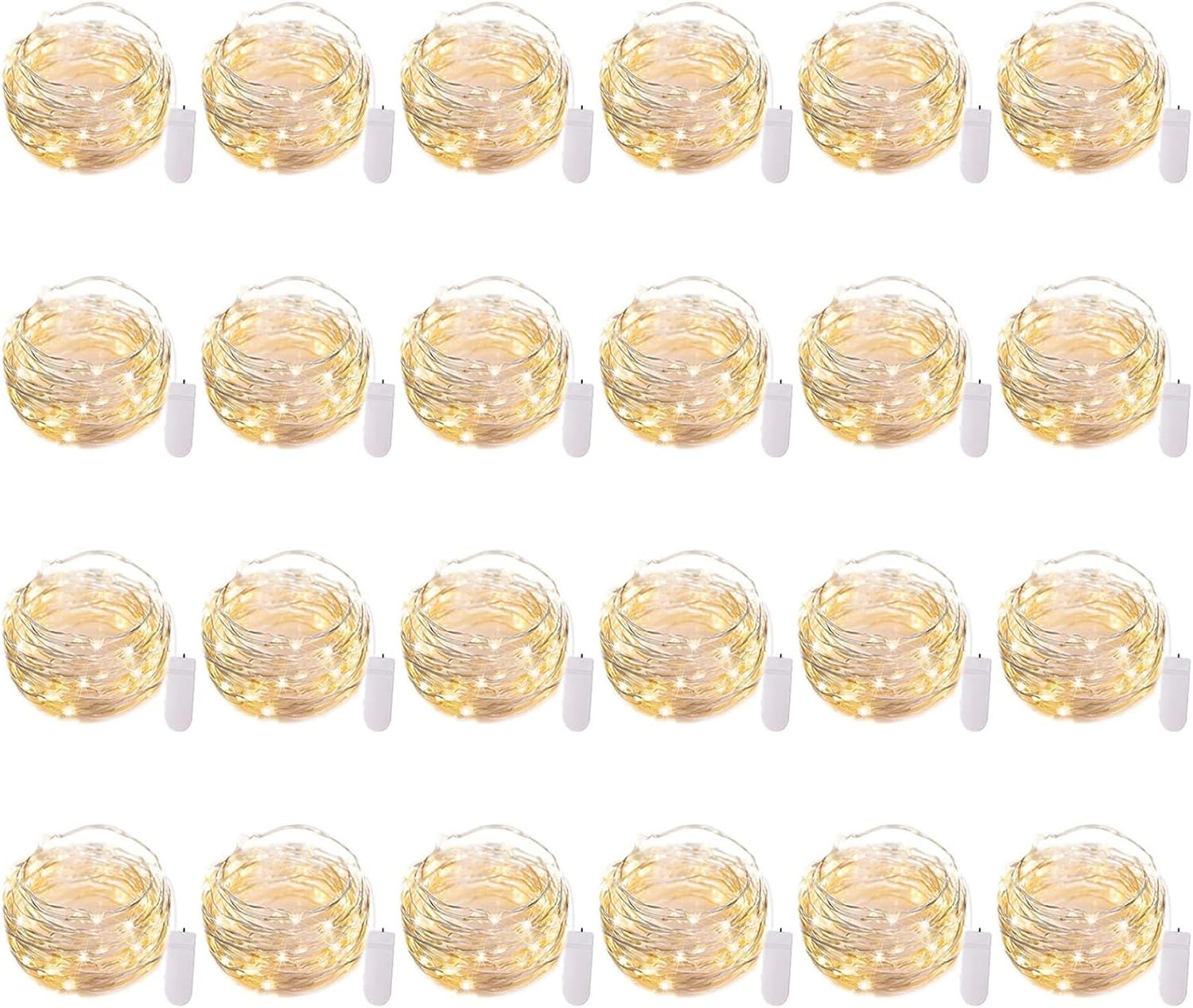 Brightown 12 Pack LED Fairy Lights Battery Operated String Lights - 7ft 20LED Waterproof Silver Wire Firefly Starry Moon Lights for DIY Crafts Wedding Table Centerpieces Party Bedroom Christmas