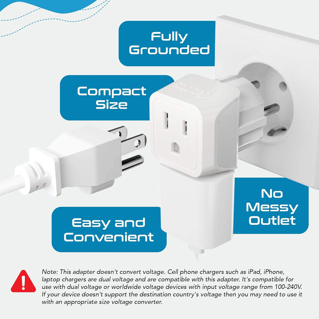 Ceptics Universal Travel Adapter, 35W International Power Adapter with PD & QC 3.0 Dual USB-C, 3 USB Travel Adapter Worldwide, Type I C G A Outlets 110V 220V A/C - EU Euro US UK (11-KU)