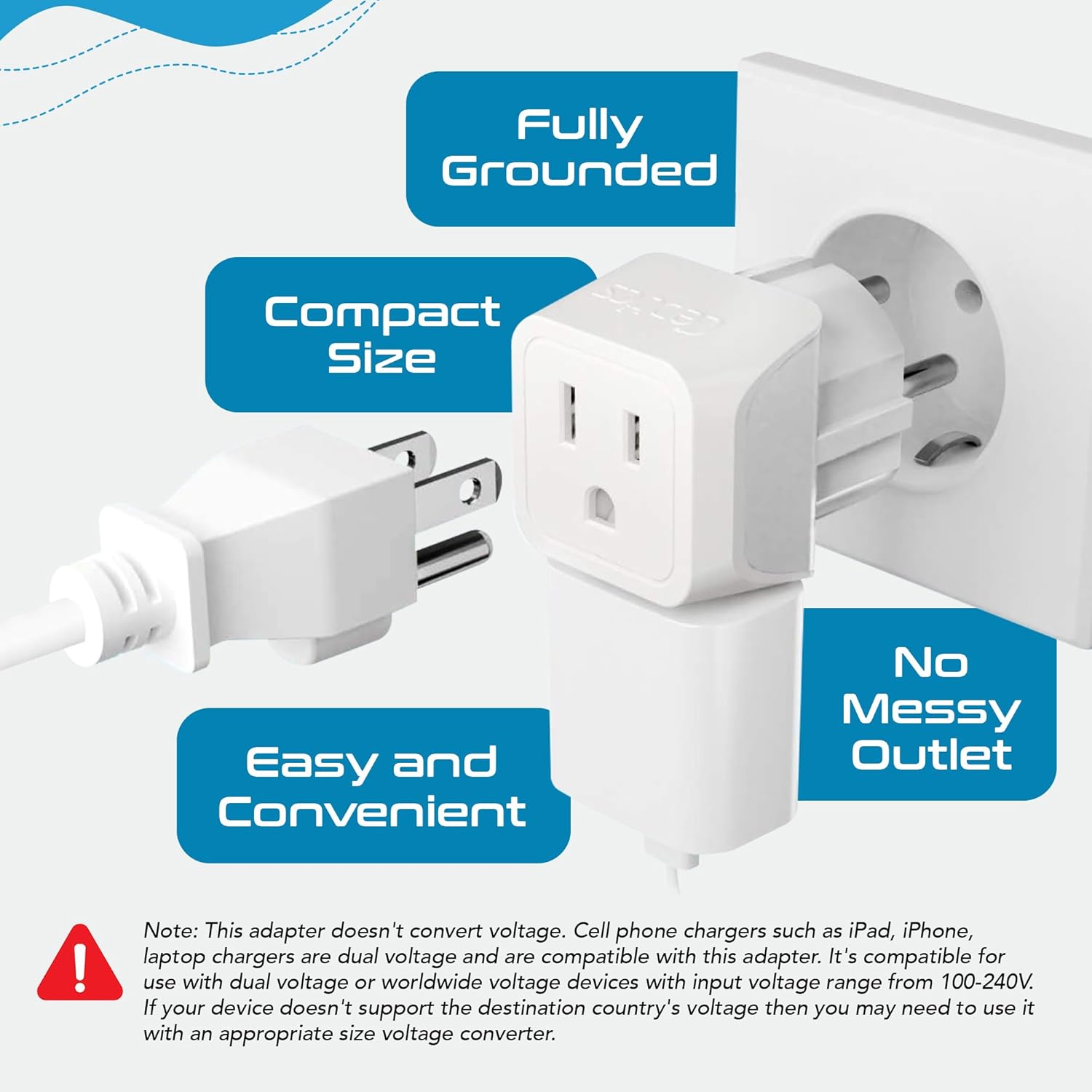 Ceptics Universal Travel Adapter, 35W International Power Adapter with PD & QC 3.0 Dual USB-C, 3 USB Travel Adapter Worldwide, Type I C G A Outlets 110V 220V A/C - EU Euro US UK (11-KU)