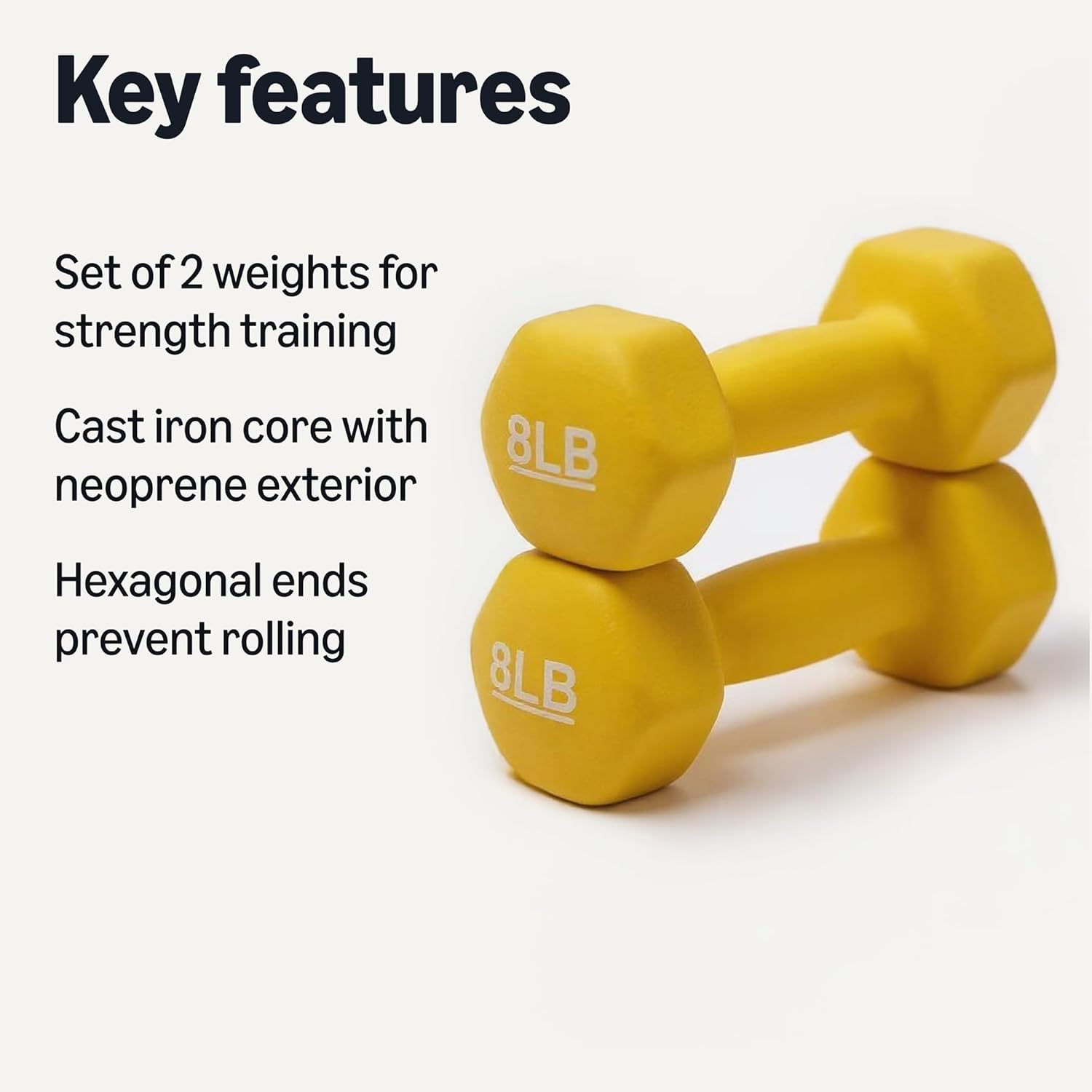 Basics Neoprene Dumbbell Hand Weights for Exercise and Muscle Toning