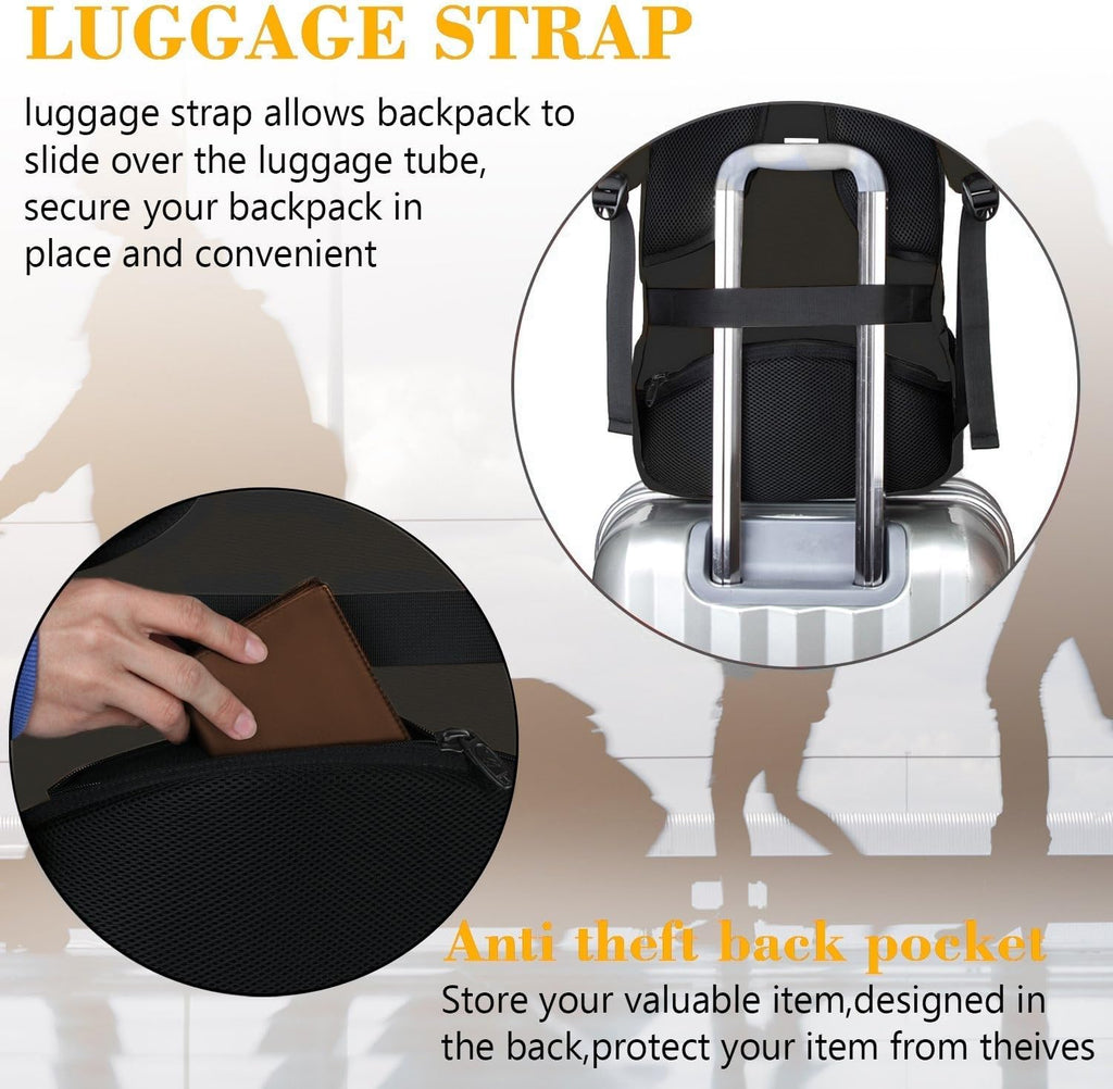 MATEIN Travel Laptop Backpack, Business Anti Theft Slim Sturdy Laptops Backpack with USB Charging Port, Water Resistant College School Computer Bag Gift for Men & Women Fits 15.6 Inch Notebook, Grey