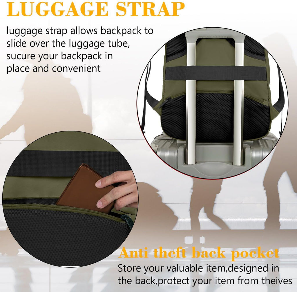 MATEIN Travel Laptop Backpack, Business Anti Theft Slim Sturdy Laptops Backpack with USB Charging Port, Water Resistant College School Computer Bag Gift for Men & Women Fits 15.6 Inch Notebook, Grey