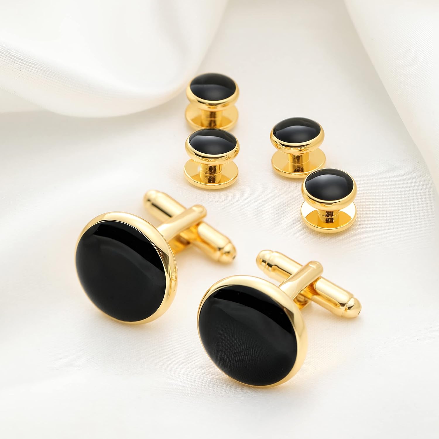 Zealmer 316L Stainless Steel Cufflinks Shirt Studs Business Wedding Gifts for Men