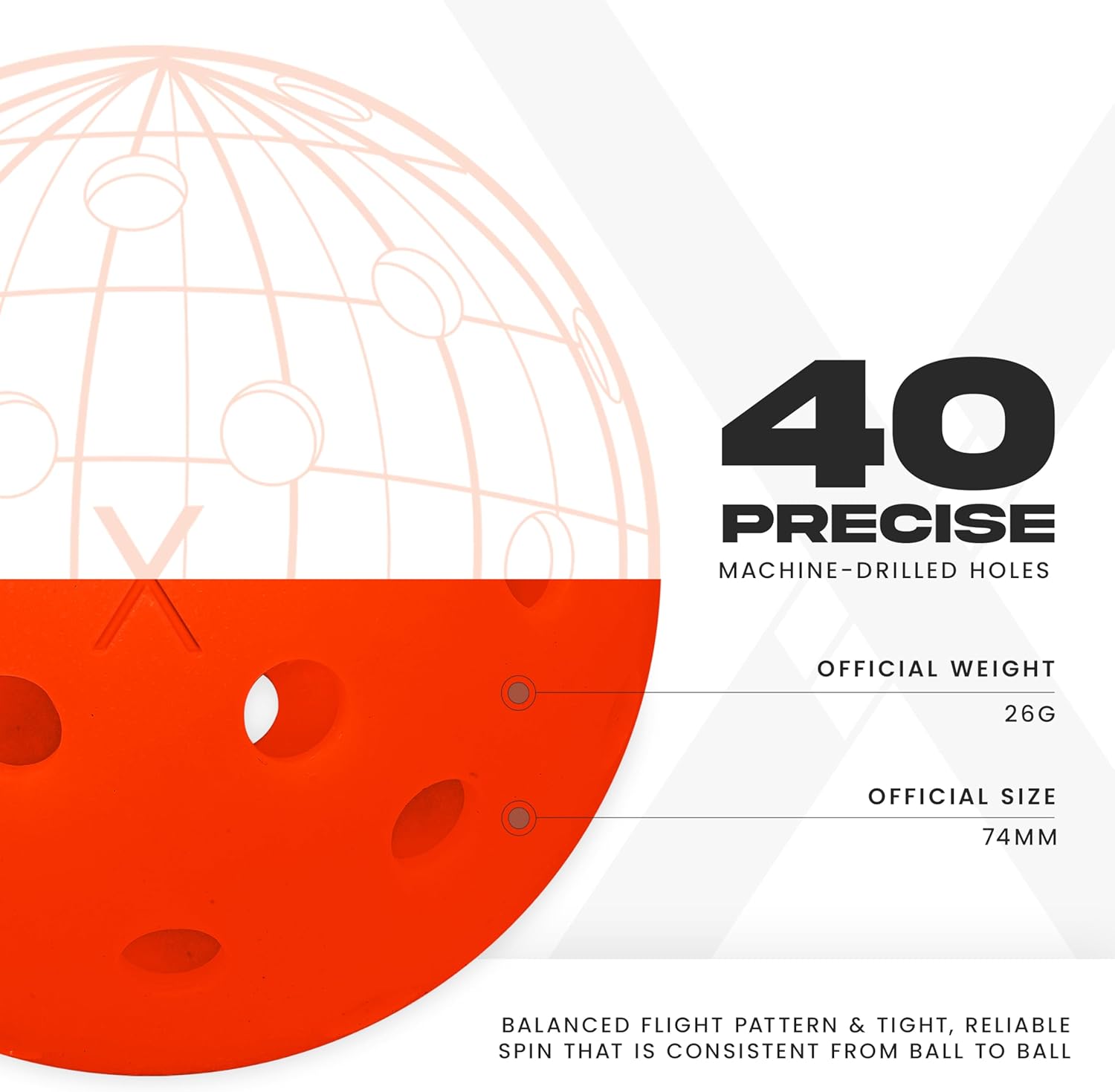 Franklin Sports X-40 Outdoor Pickleballs - Official Ball of USA Pickleball, APP Tour + US Open - Regulation Size