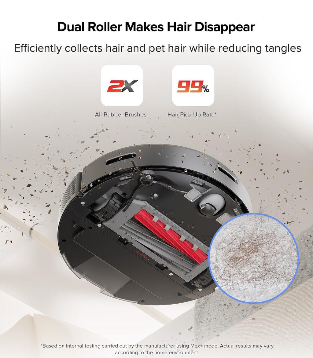 roborock Q7 M5+ Robot Vacuum and Mop, Upgraded from Q5 Max+, Up to 7-9 Weeks Self-Empty, 10000Pa Suction, Dual Anti-Tangle System for Pet Hair & Carpet, PreciSense LiDAR Navigation, App Control, Black