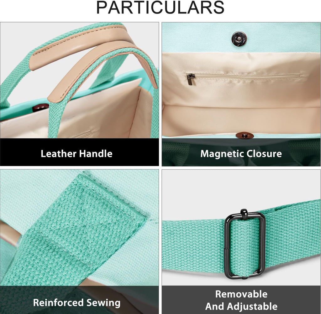 Tote Bags for Women Canvas Tote Purse Crossbody with Pockets Top Handle Shoulder Satchel Bag for Women