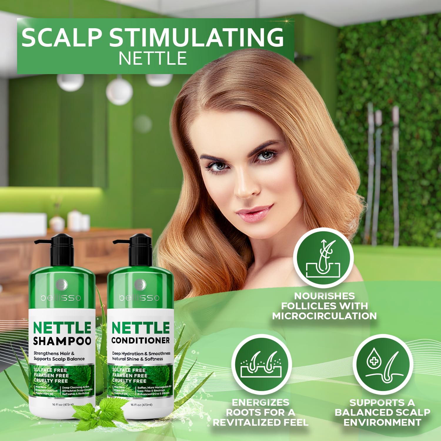 Biotin Shampoo and Conditioner Set - Sulfate and Paraben Free Treatment for Men and Women - Hair Thickening Volumizing Products to Help Boost Thinning Hair with Added Keratin