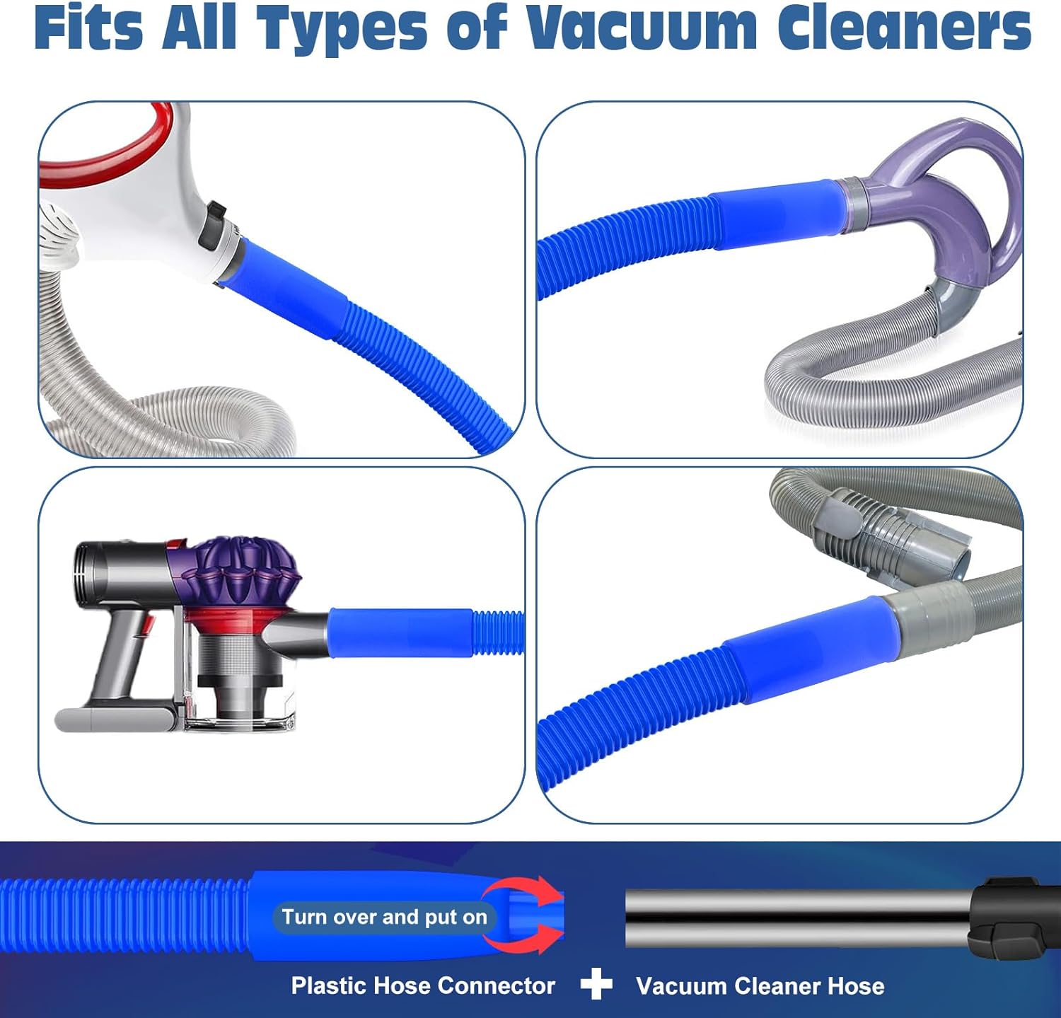 2 Pieces Dryer Vent Cleaner Kit Compatible with Most Vacuum Cleaner, Dryer Lint Brush and Vacuum Hose Attachment with Universal Connector, Quickly Lint Remover