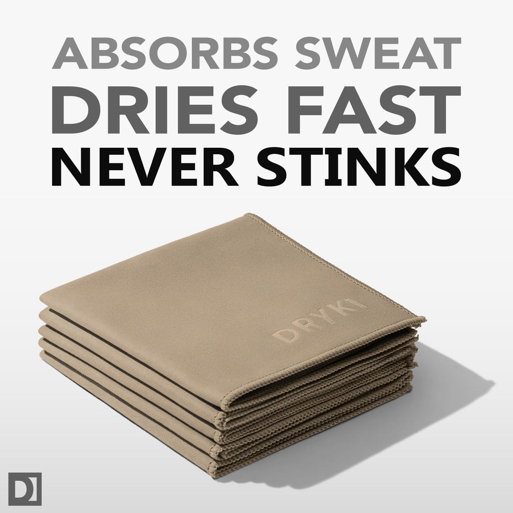 Sweat Absorbing Handkerchiefs - The Original Pocket-Sized Sweat Towels - Quick-Dry Microfiber Sweat Rags for Face, Hands, & Body - Men & Women - Gym, Sports, and Work (Black: 5 Pack)