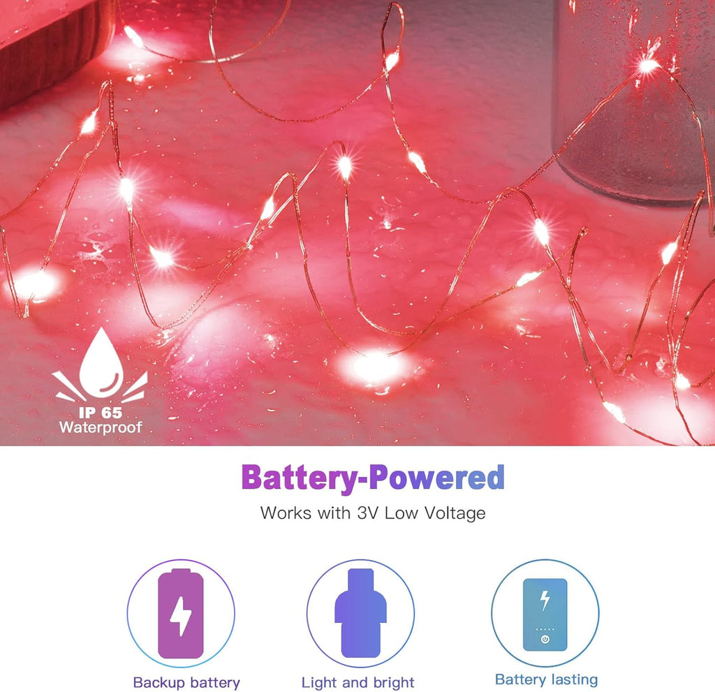 Brightown 12 Pack LED Fairy Lights Battery Operated String Lights - 7ft 20LED Waterproof Silver Wire Firefly Starry Moon Lights for DIY Crafts Wedding Table Centerpieces Party Bedroom Christmas