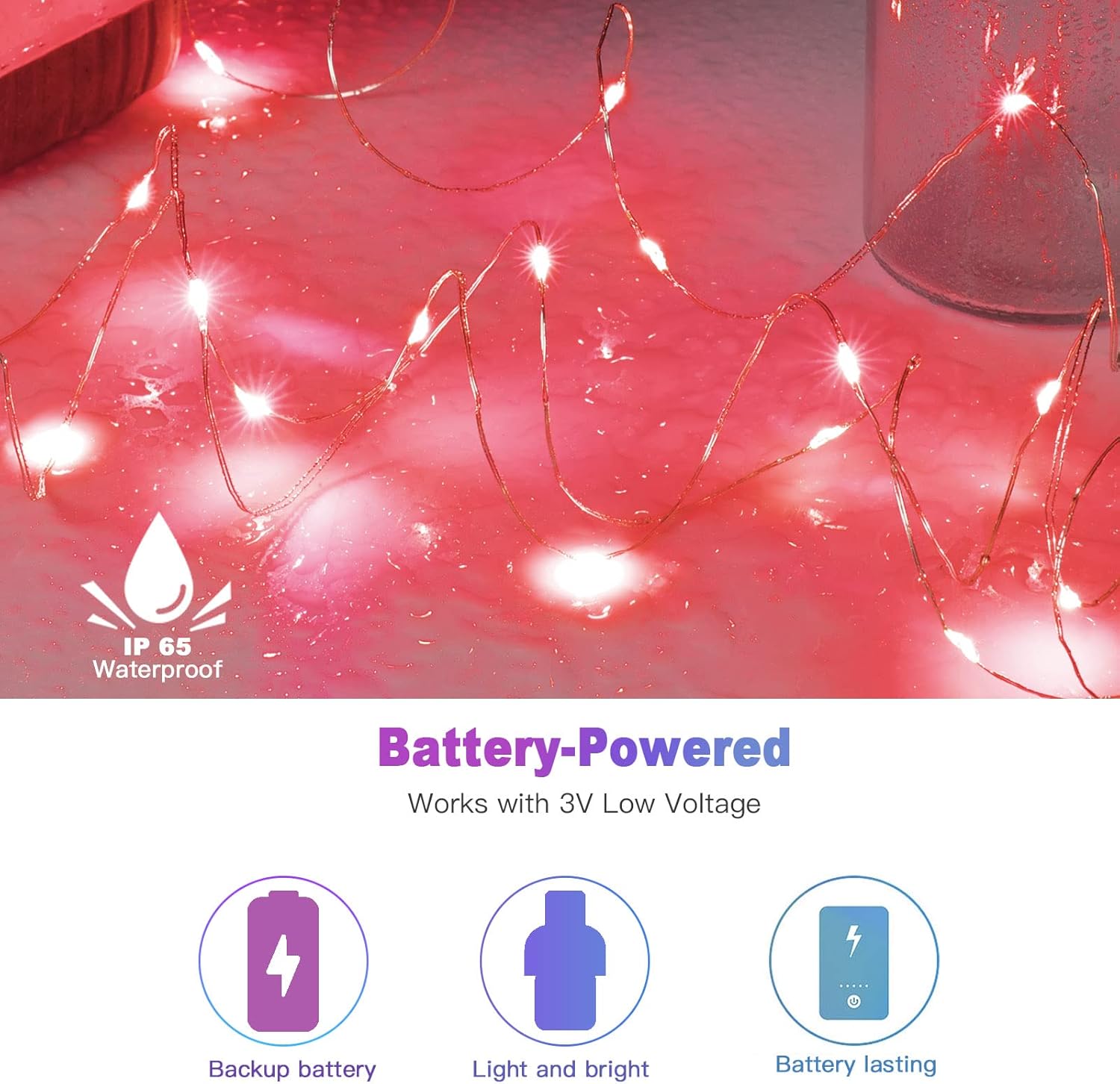 Brightown 12 Pack LED Fairy Lights Battery Operated String Lights - 7ft 20LED Waterproof Silver Wire Firefly Starry Moon Lights for DIY Crafts Wedding Table Centerpieces Party Bedroom Christmas