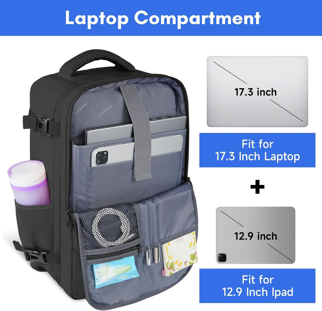 Taygeer Travel Backpack for Women, Carry On Backpack with USB Charging Port & Shoe Pouch, TSA 15.6inch Laptop Mochila Flight Approved, Nurse Bag Casual Daypack for Weekender Business Hiking, Pink